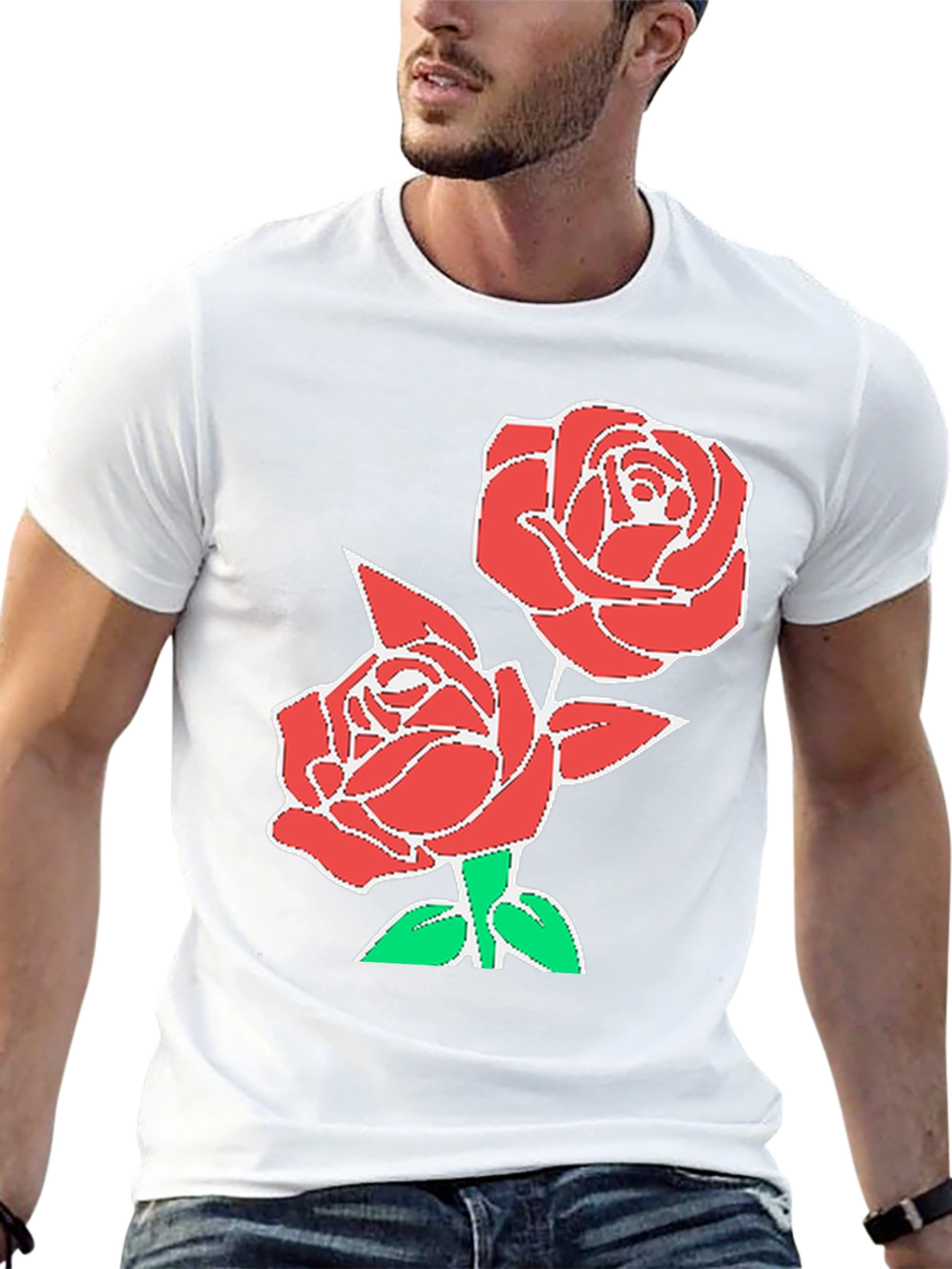 Black Rose Graphic T-Shirt - Stylish Floral Design