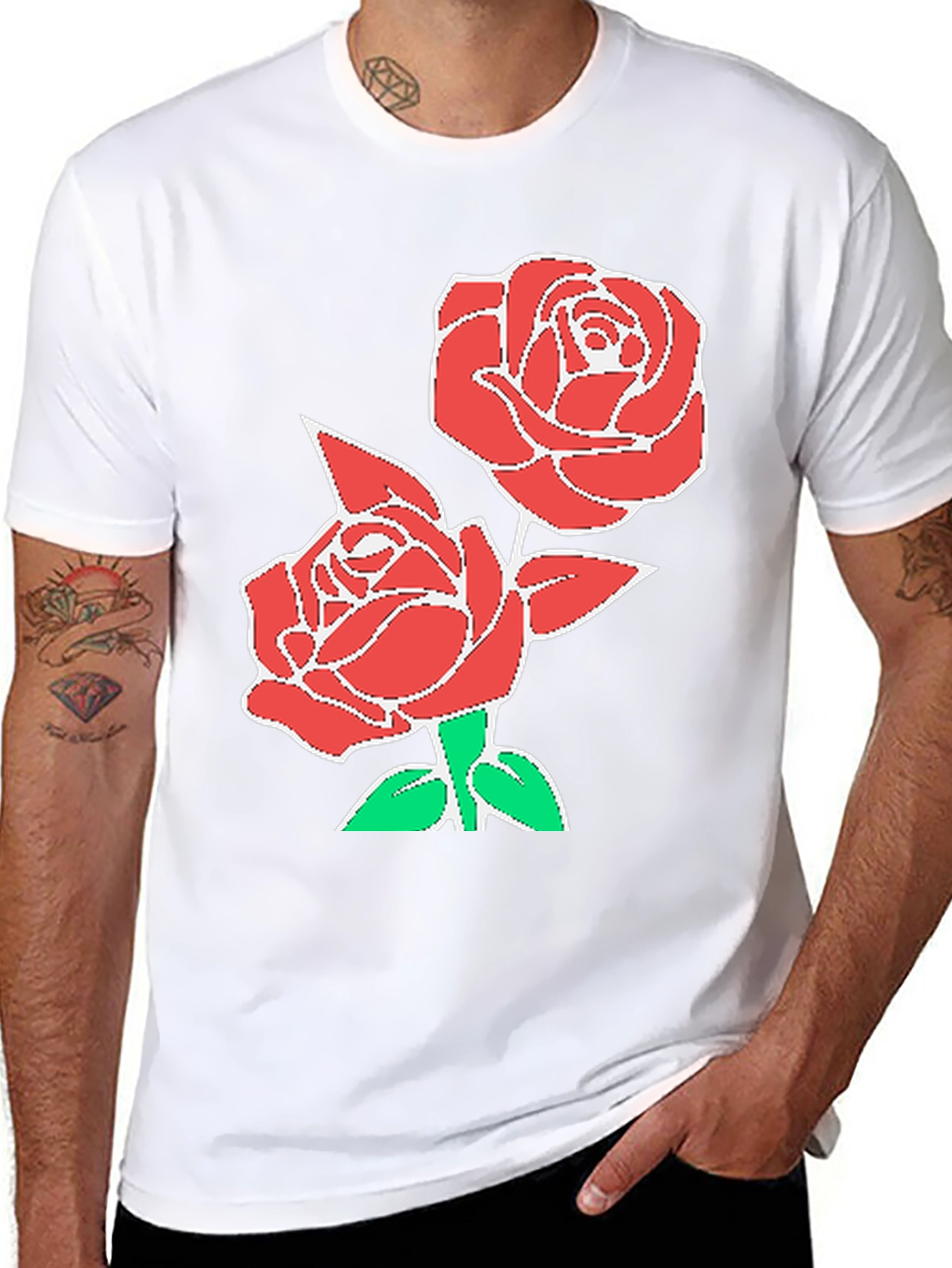 Black Rose Graphic T-Shirt - Stylish Floral Design