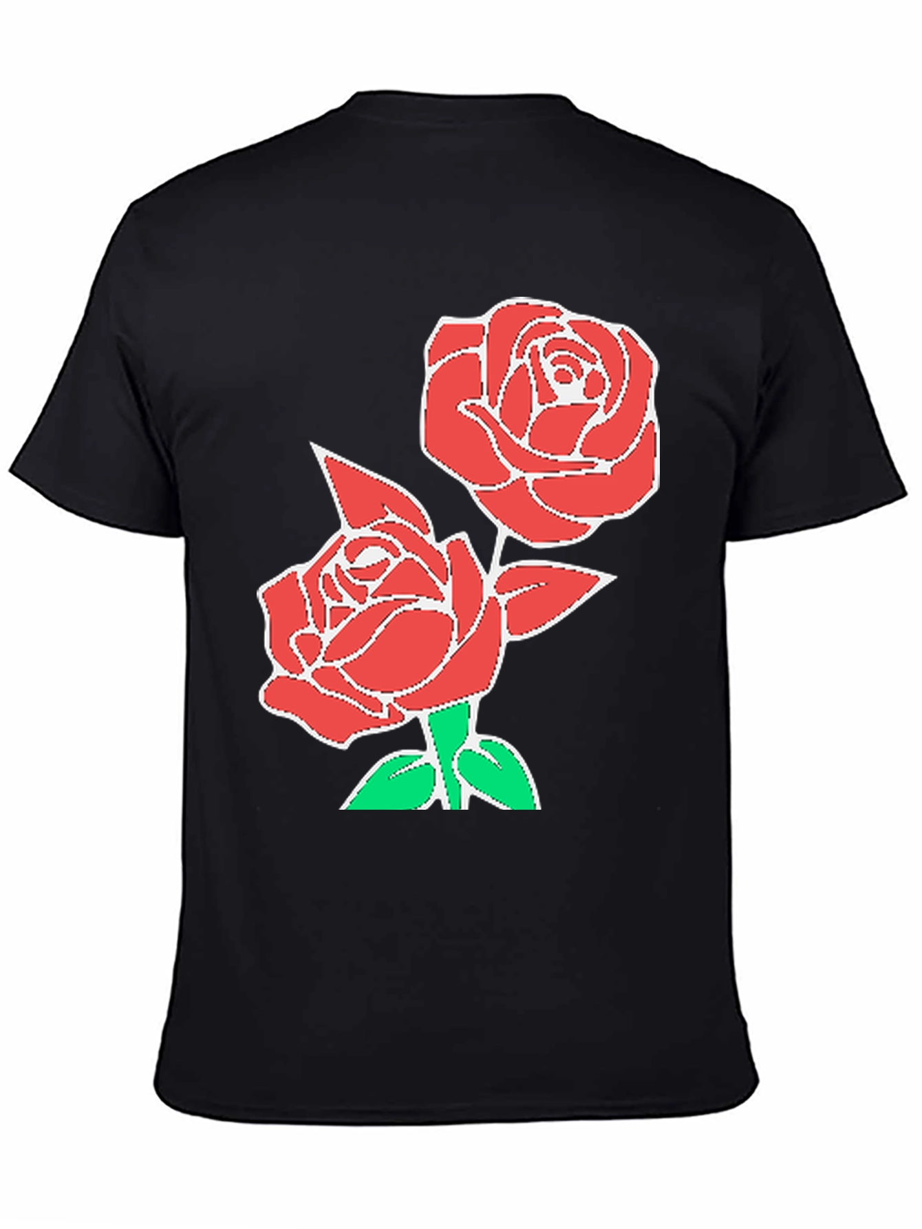 Black Rose Graphic T-Shirt - Stylish Floral Design
