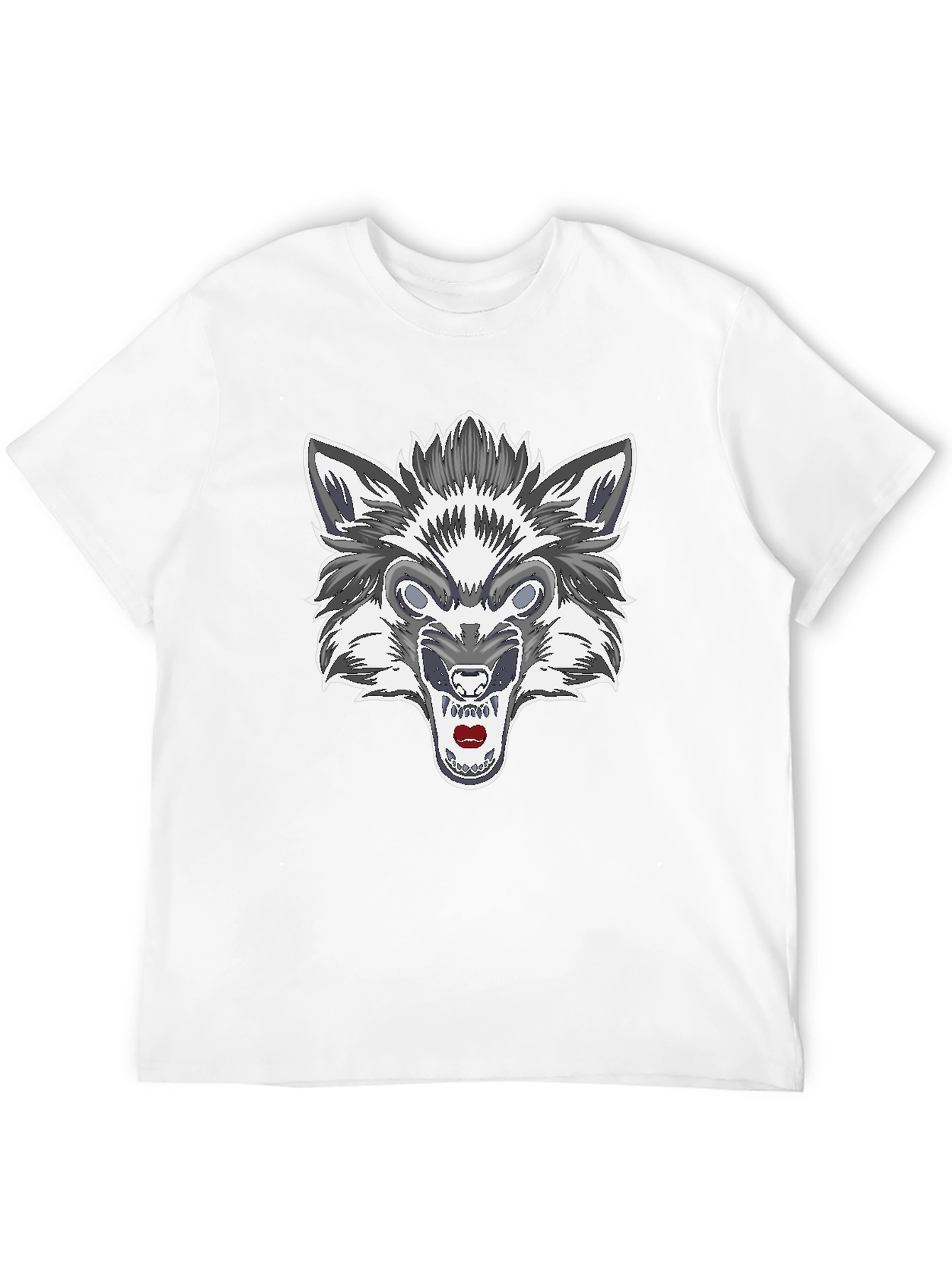 Mens Black Wolf Graphic Tee