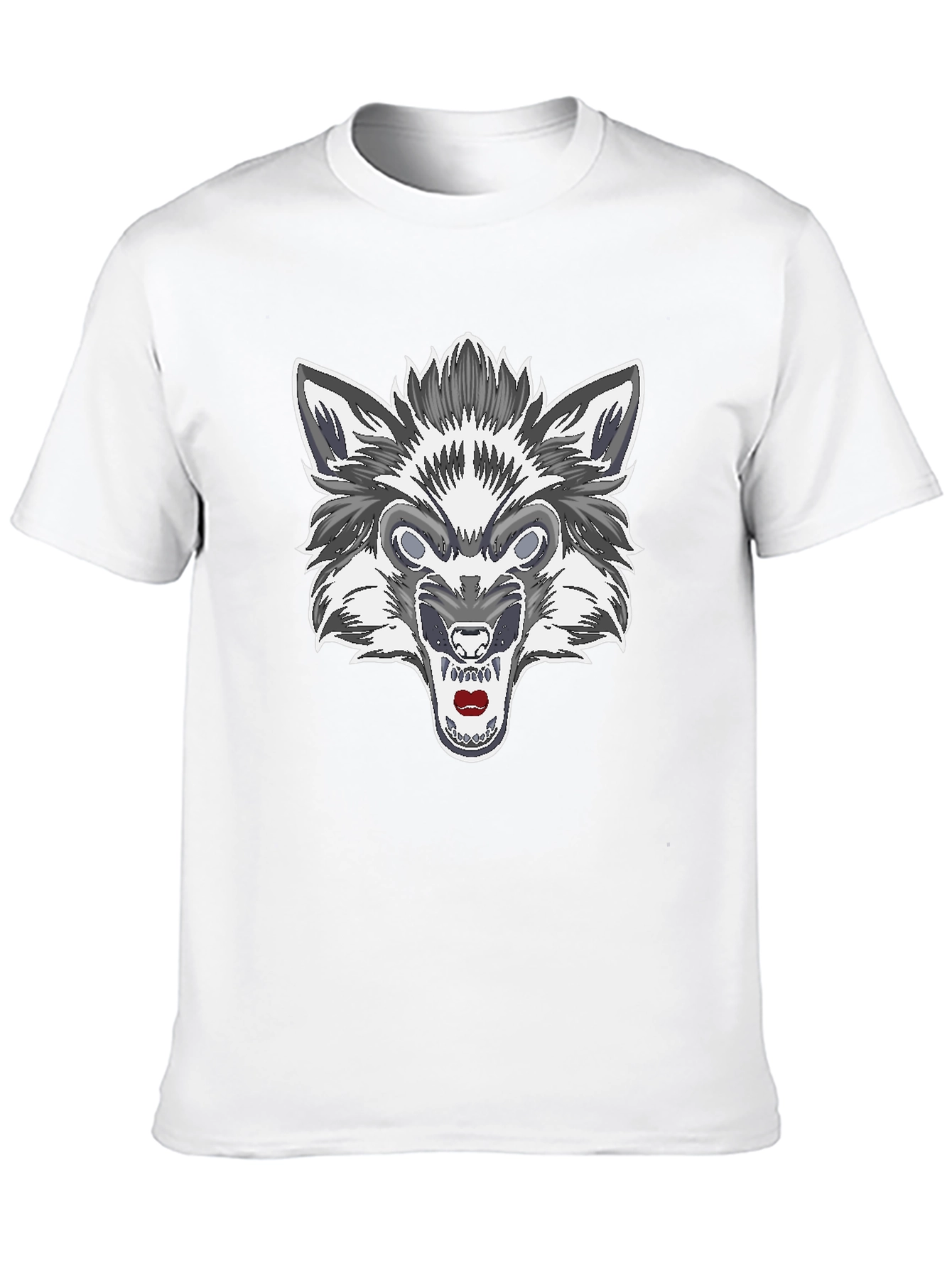 Mens Black Wolf Graphic Tee