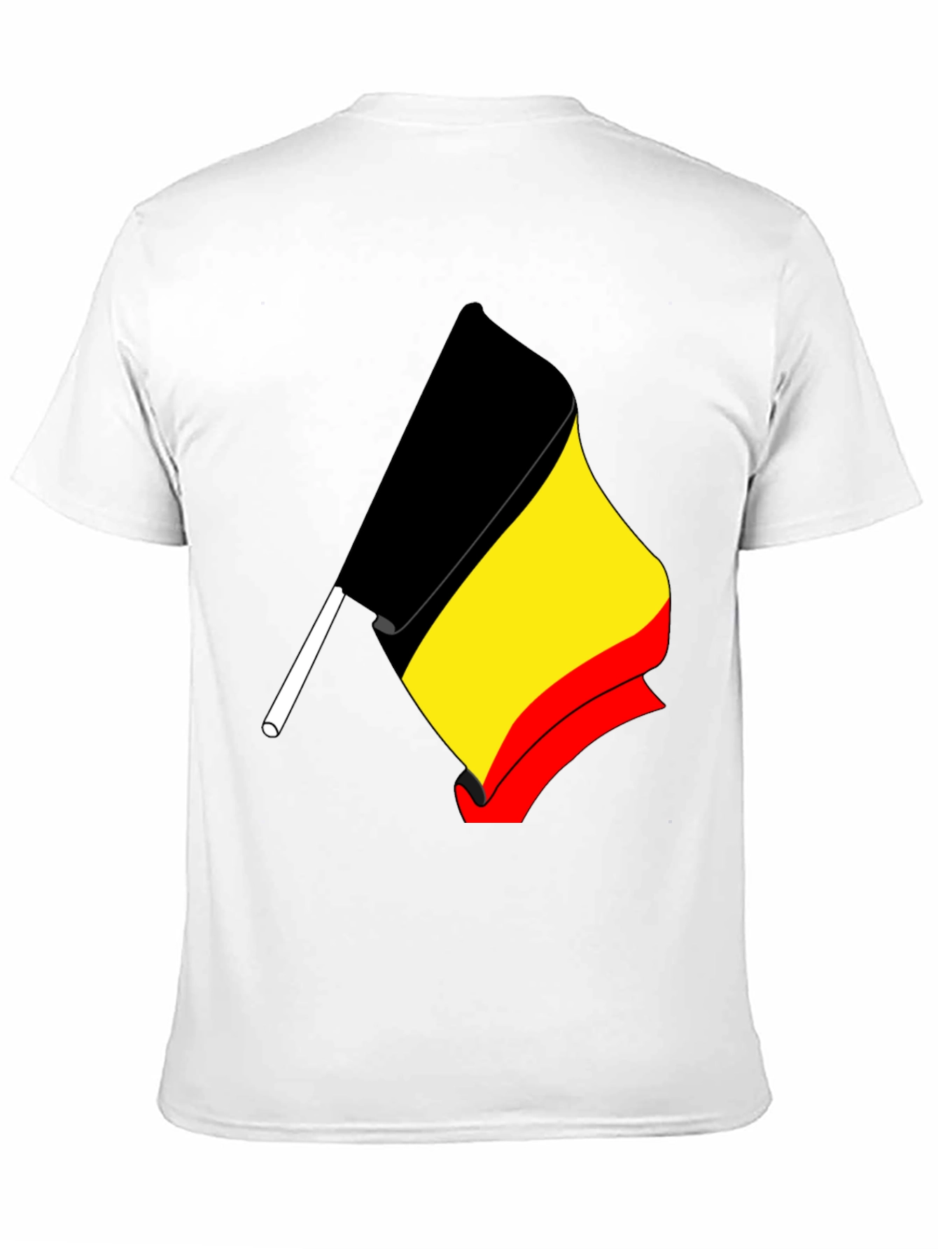 Belgium Flag Graphic Tee - Black Cotton T-Shirt
