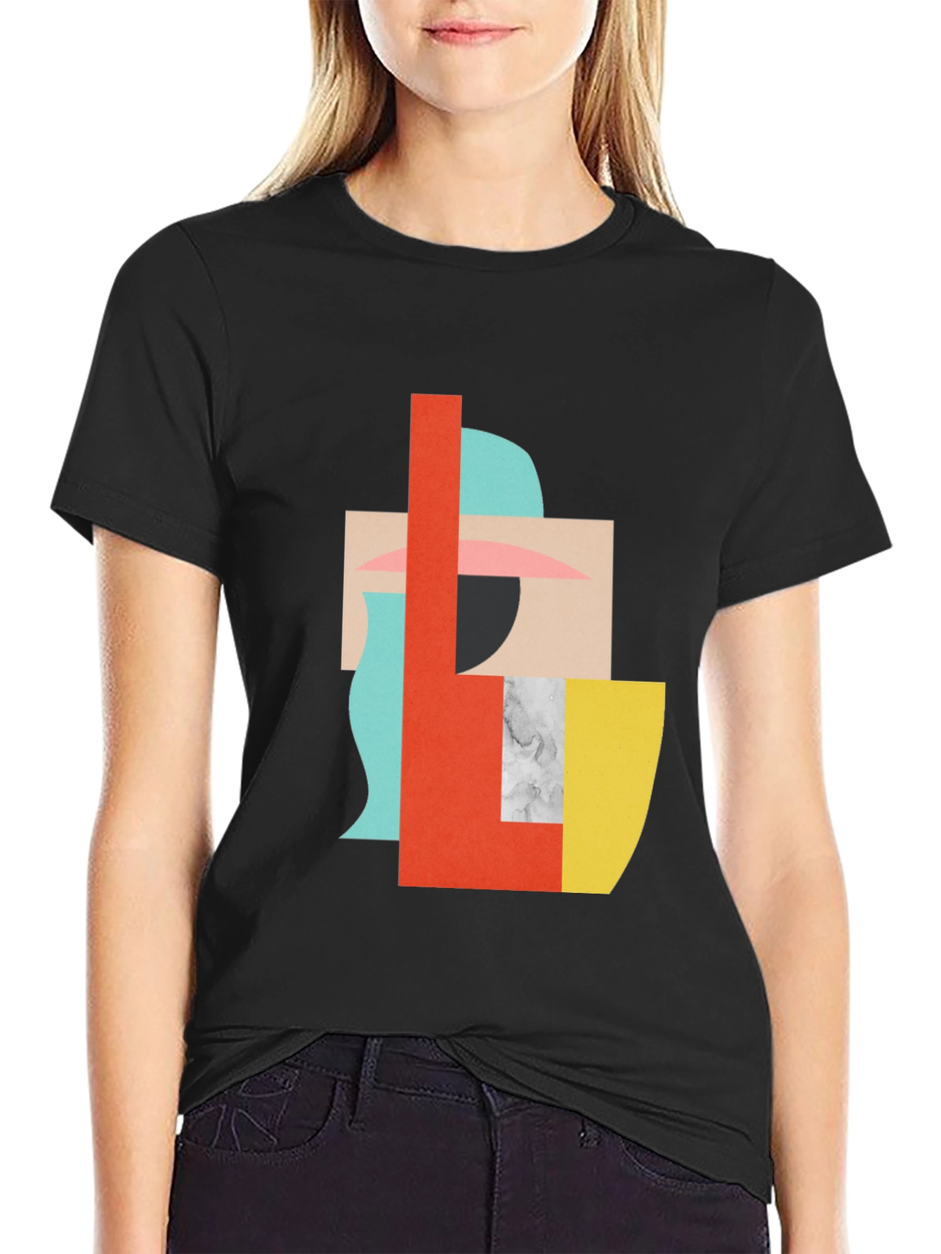 Abstract Geometric Graphic Tee - Modern Art Shirt