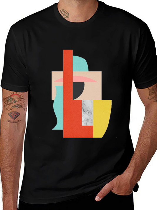 Abstract Geometric Graphic Tee - Modern Art Shirt