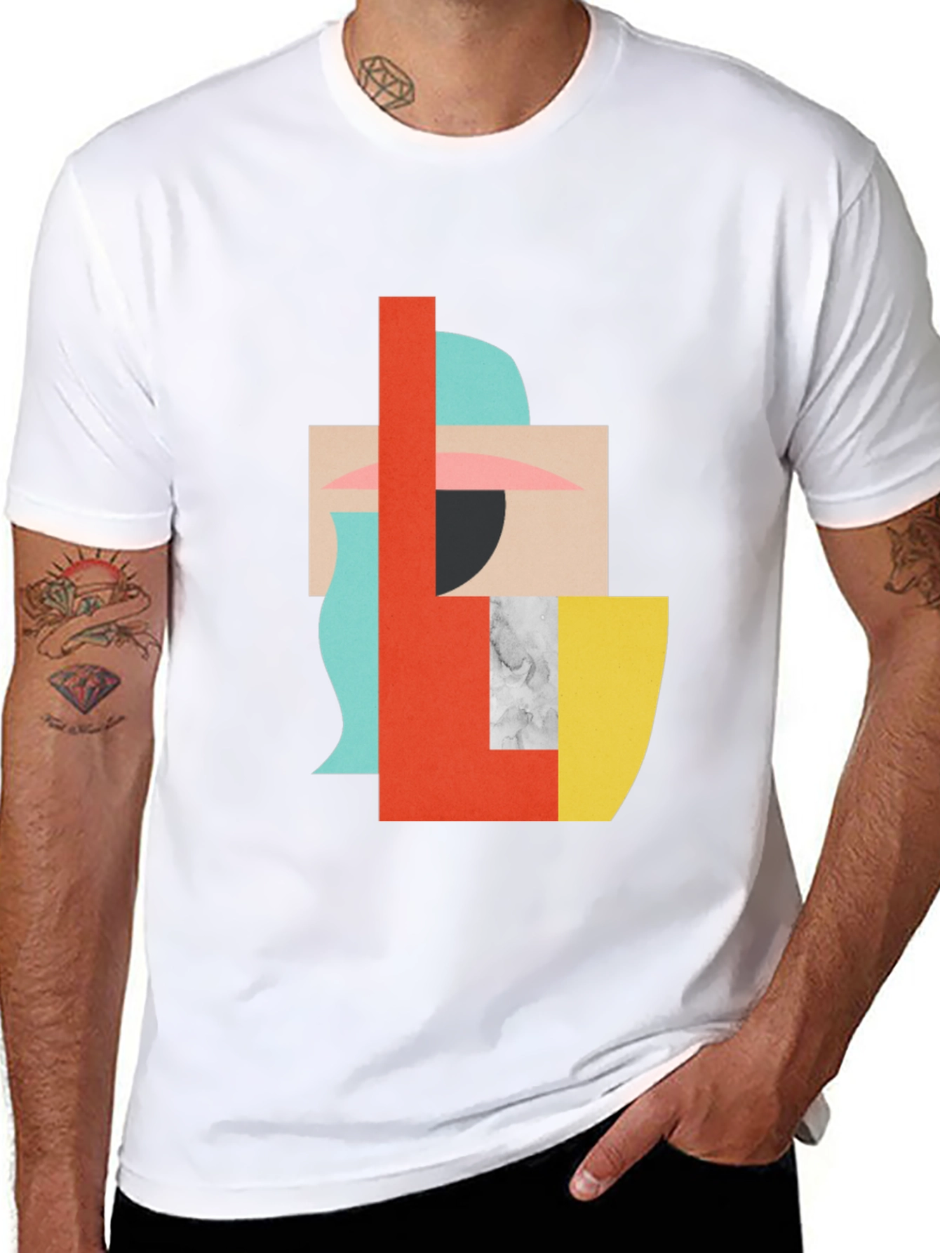 Abstract Geometric Graphic Tee - Modern Art Shirt