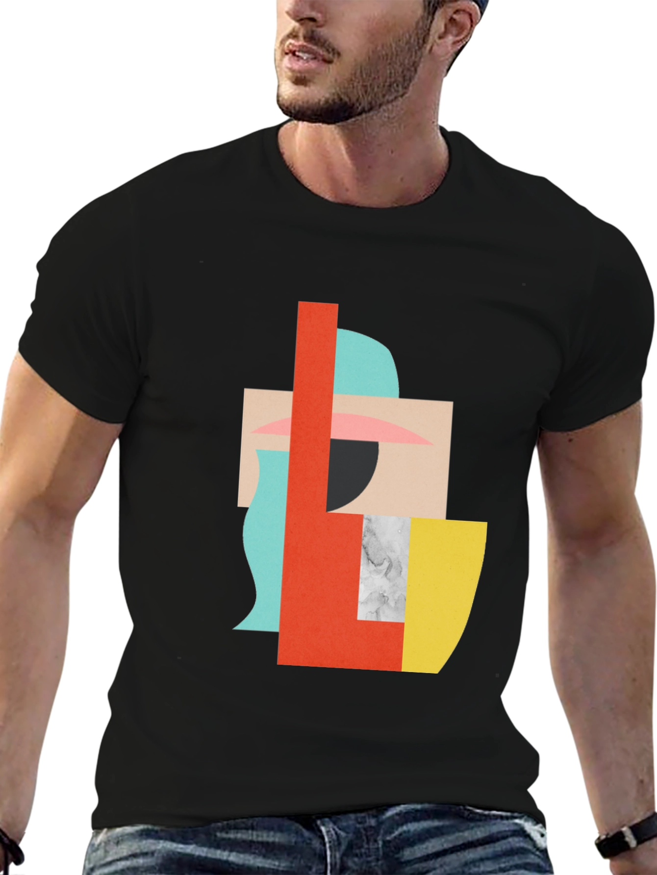 Abstract Geometric Graphic Tee - Modern Art Shirt