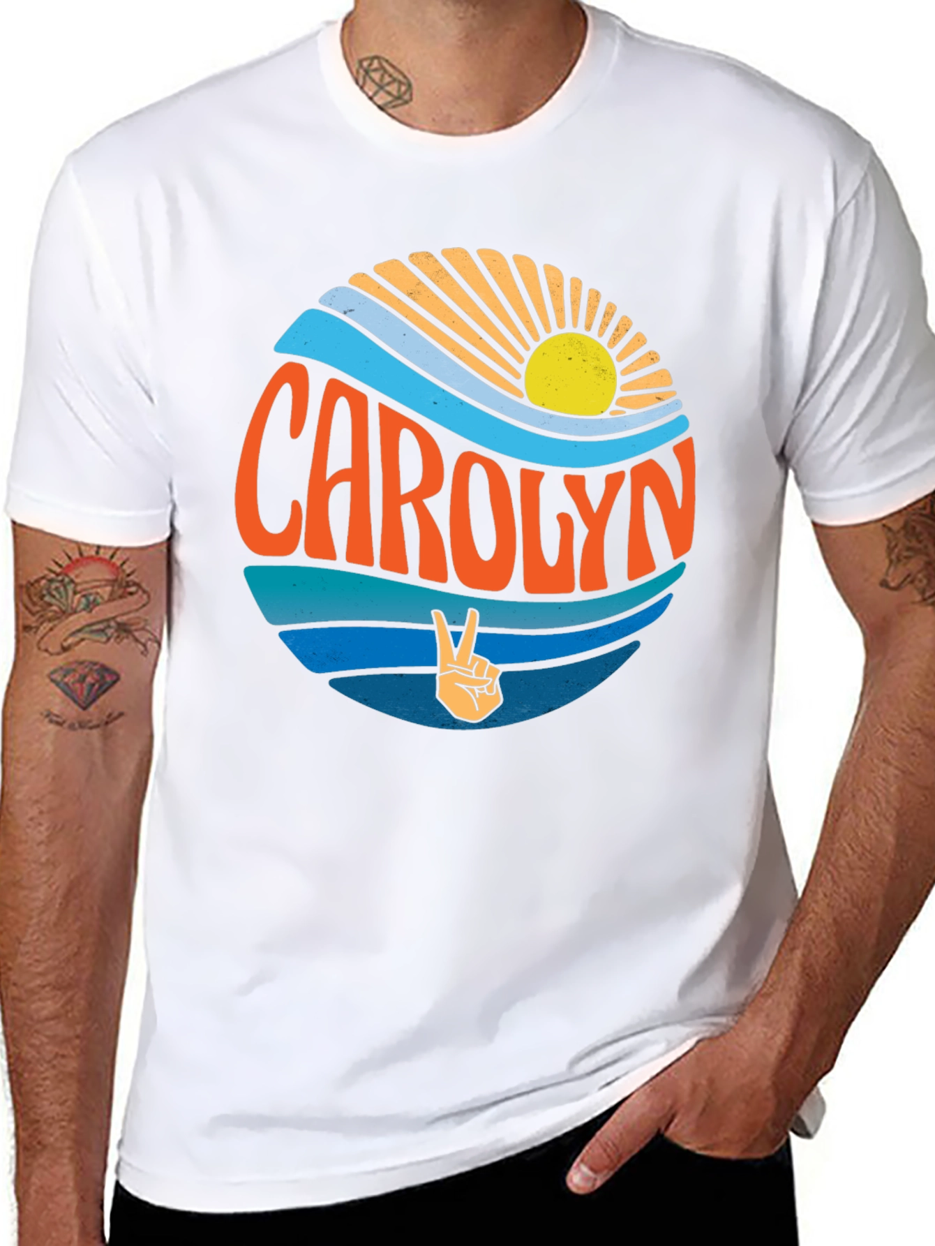 Carolyn Peace Sign Graphic Tee - Retro Style T-Shirt