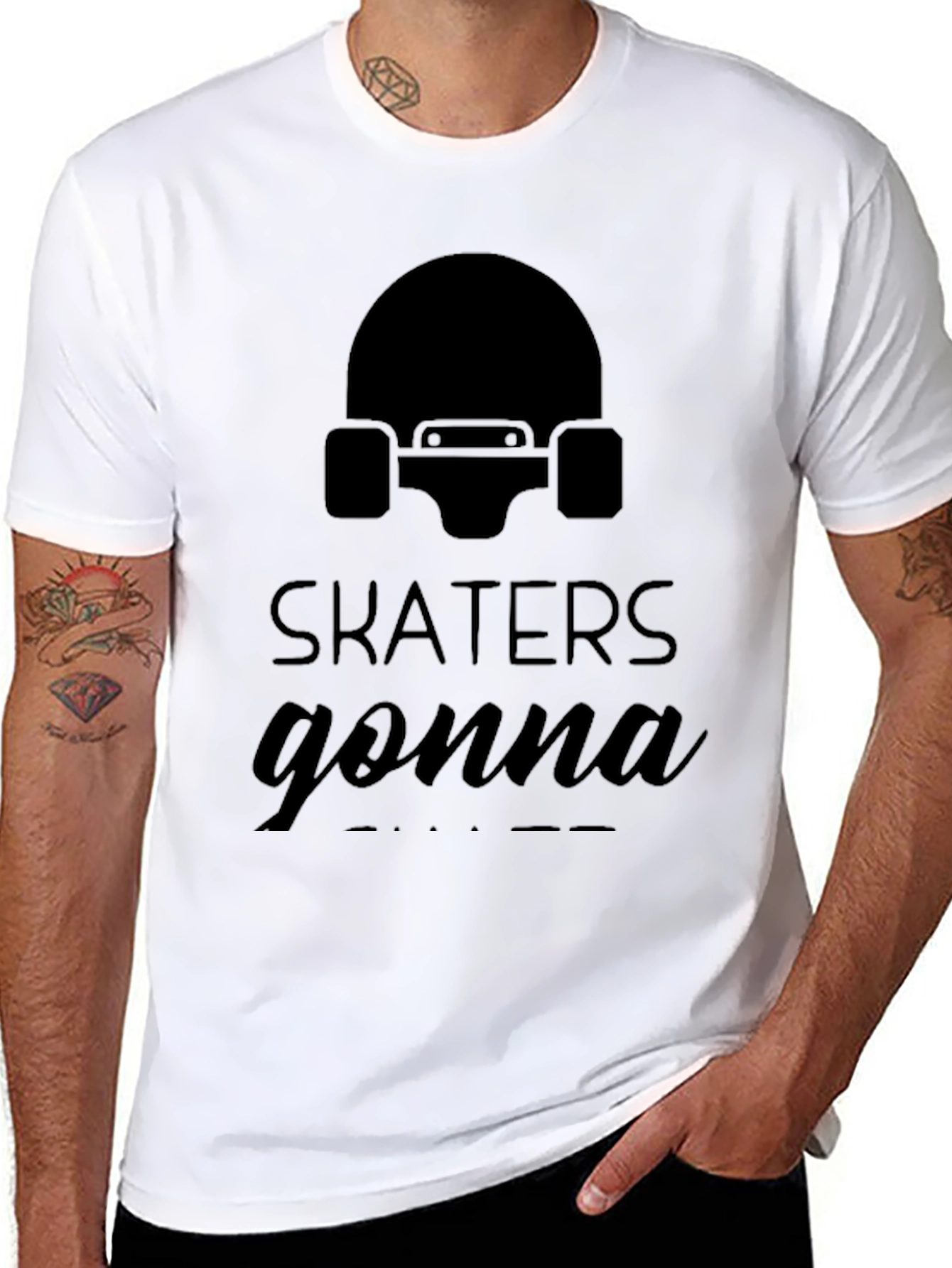 Skater Graphic Tee - Skaters Gonna Skate Black T-Shirt