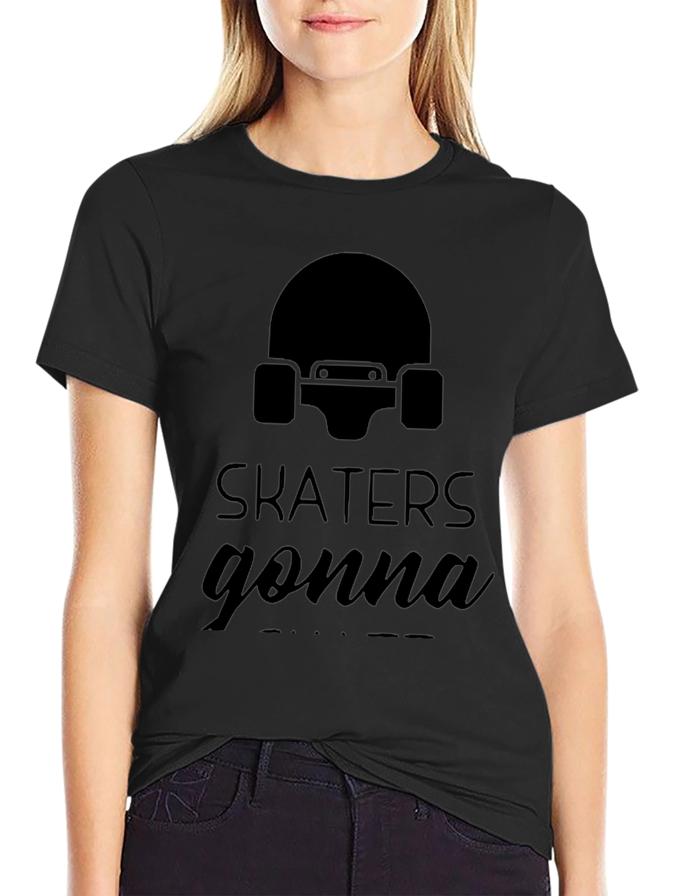 Skater Graphic Tee - Skaters Gonna Skate Black T-Shirt