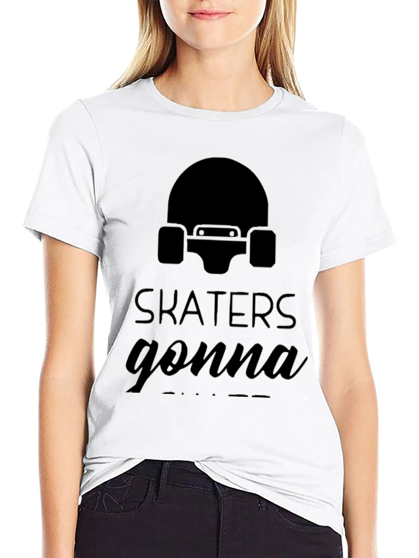 Skater Graphic Tee - Skaters Gonna Skate Black T-Shirt