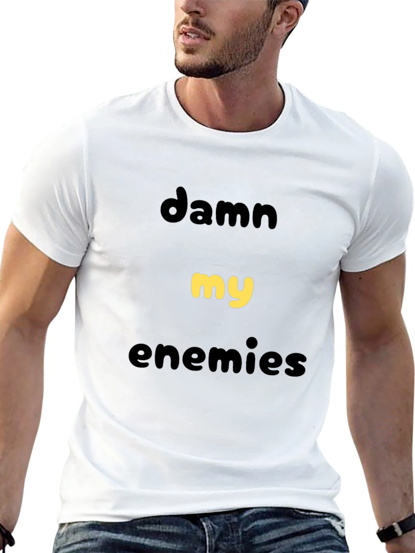 Damn My Enemies Graphic Tee - Black