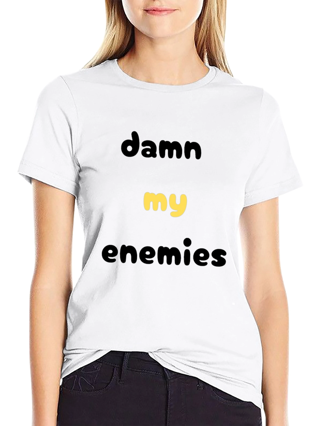 Damn My Enemies Graphic Tee - Black