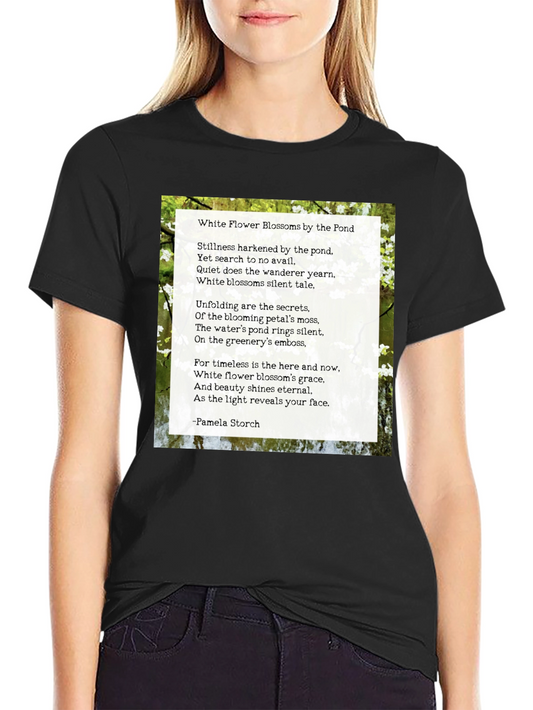 Floral Poem T-Shirt - White Flower Blossoms