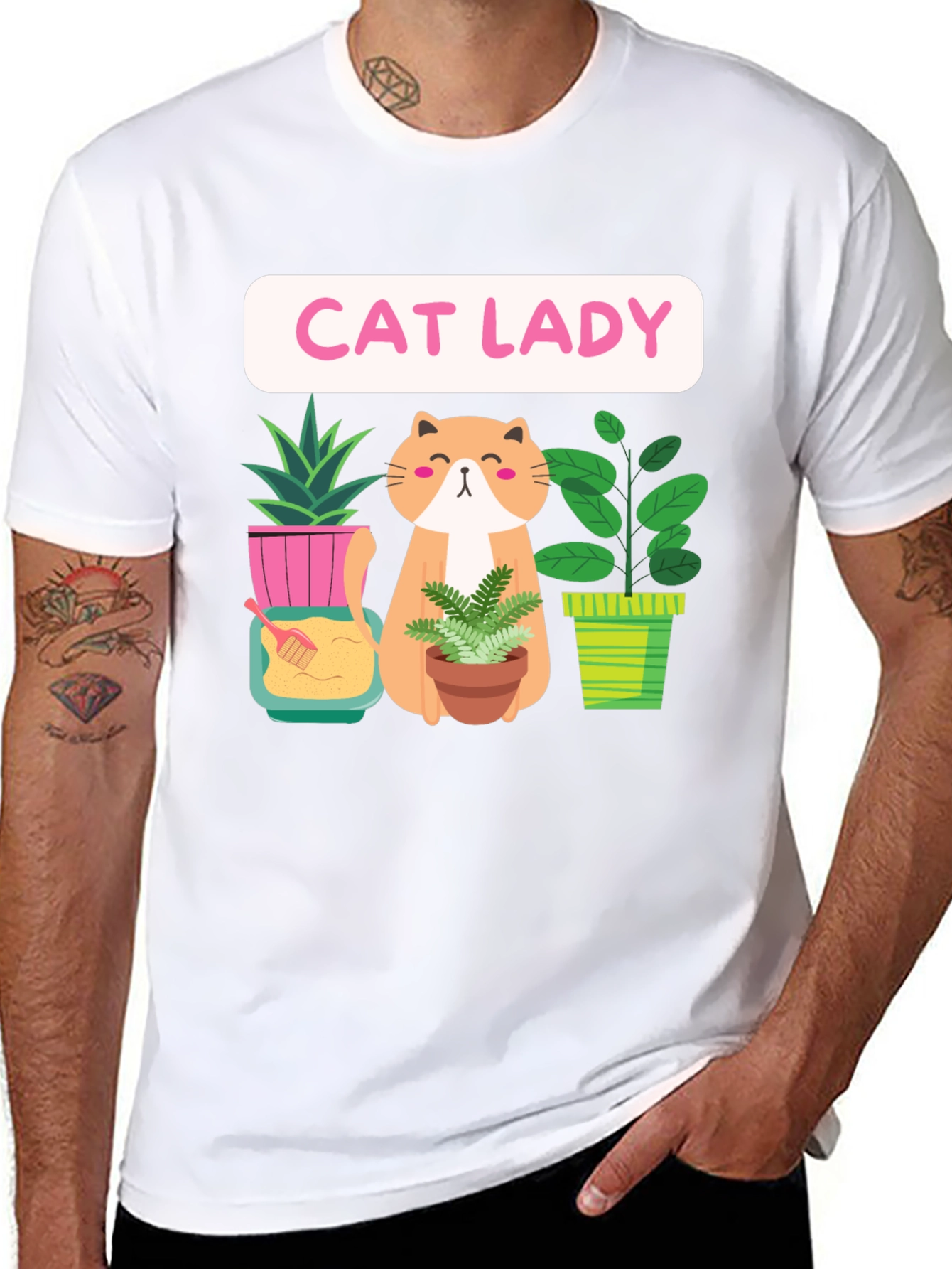 Cat Lady Plant Lover Graphic Tee