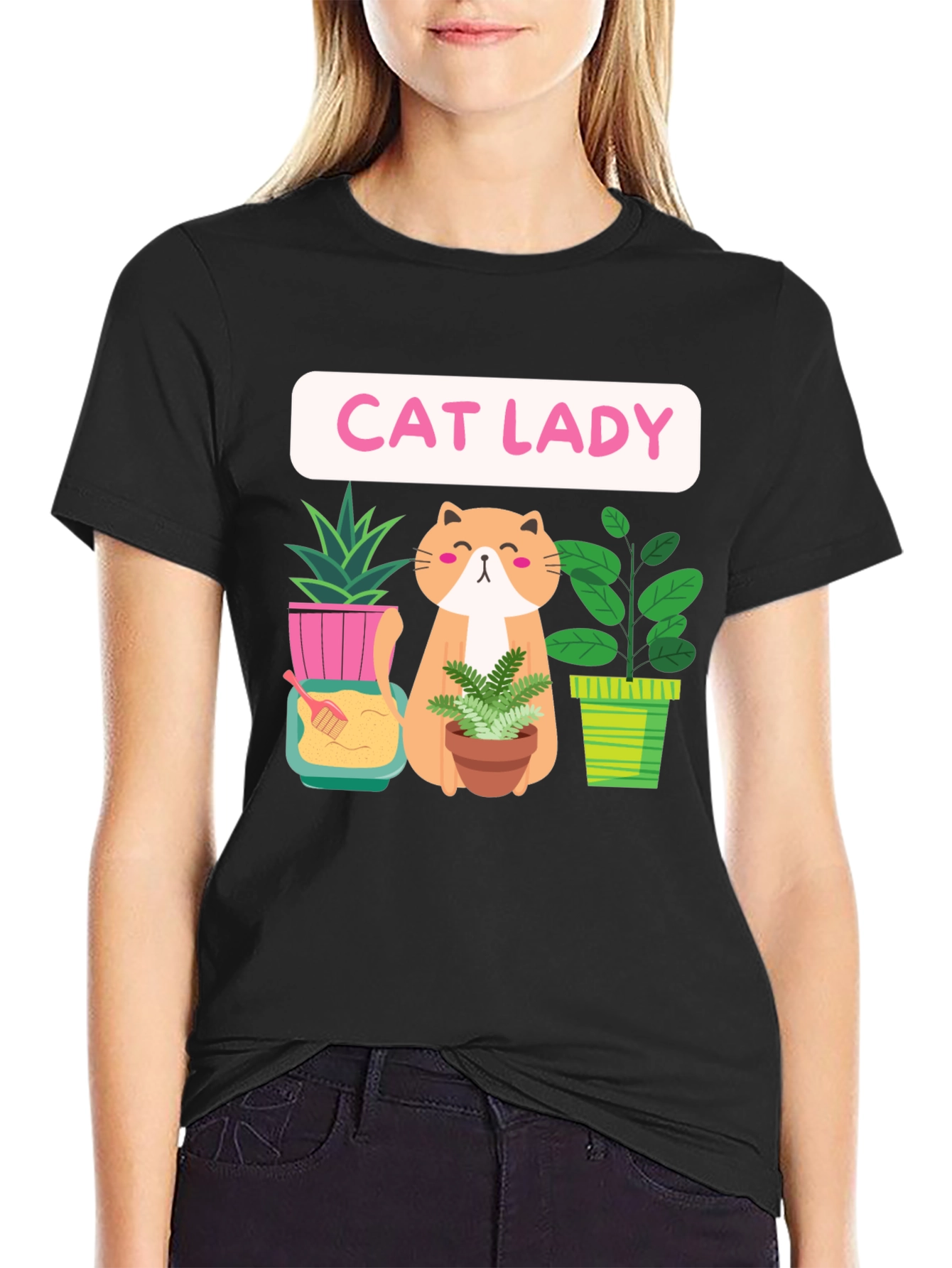 Cat Lady Plant Lover Graphic Tee