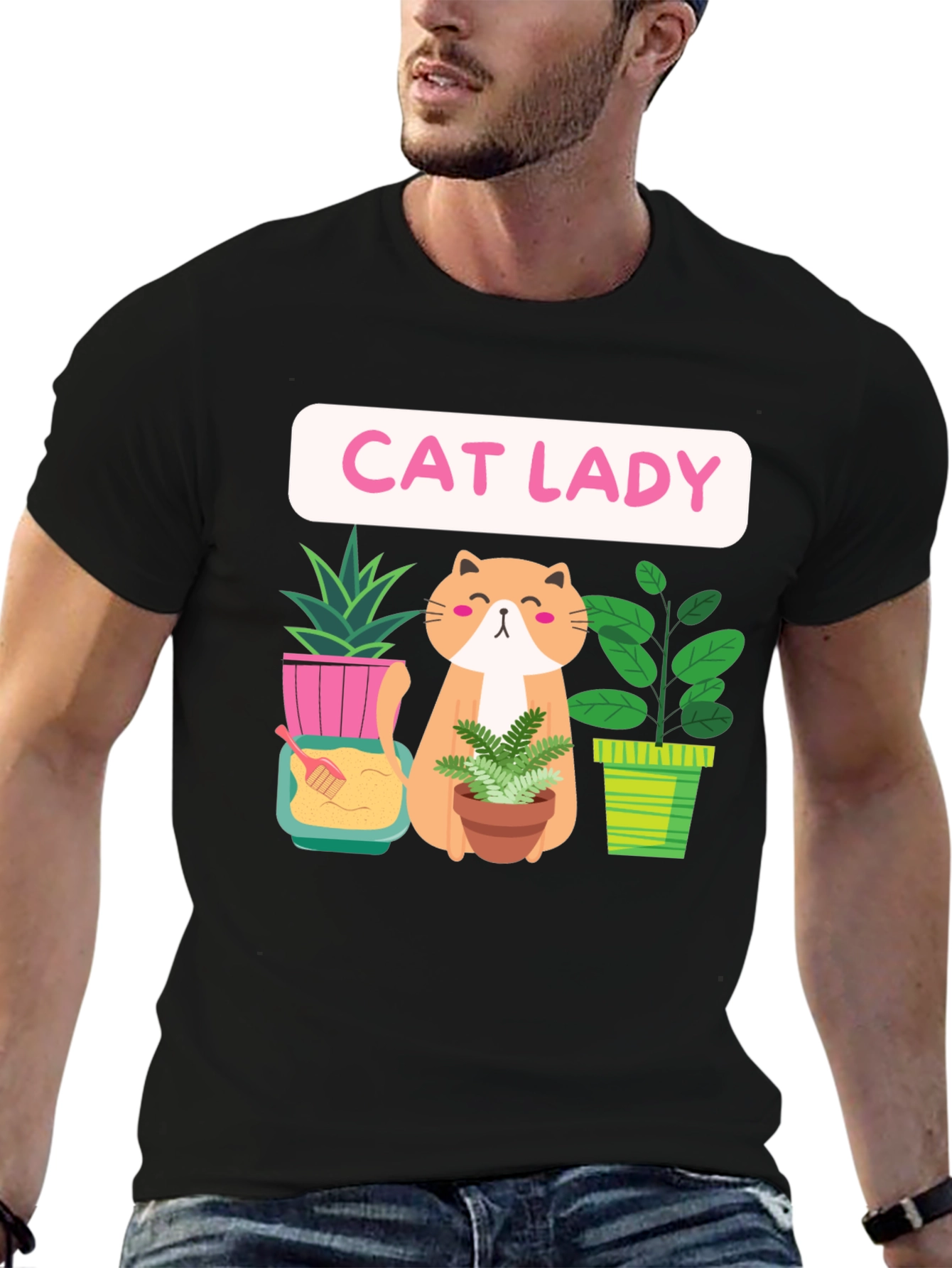 Cat Lady Plant Lover Graphic Tee