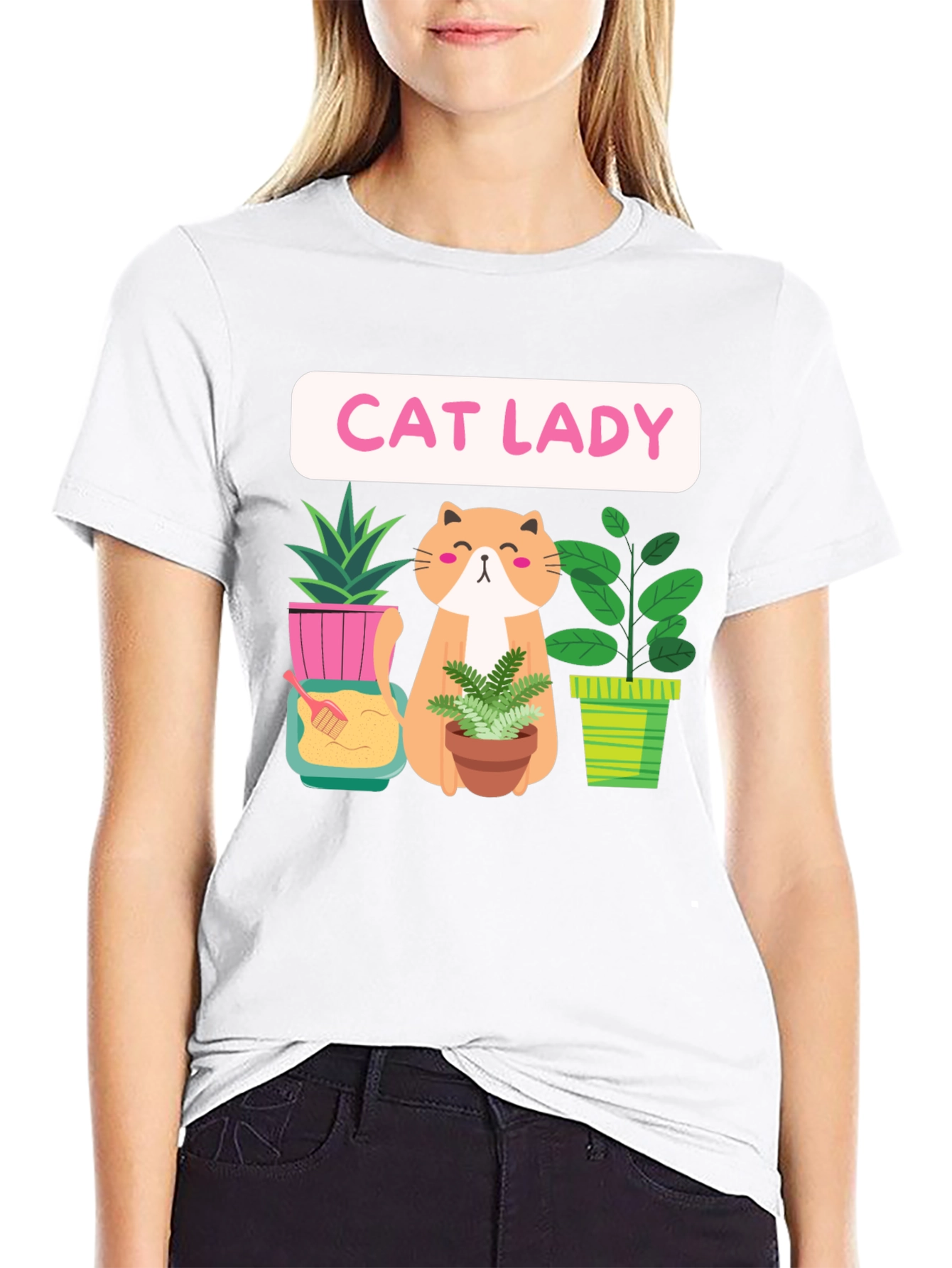Cat Lady Plant Lover Graphic Tee