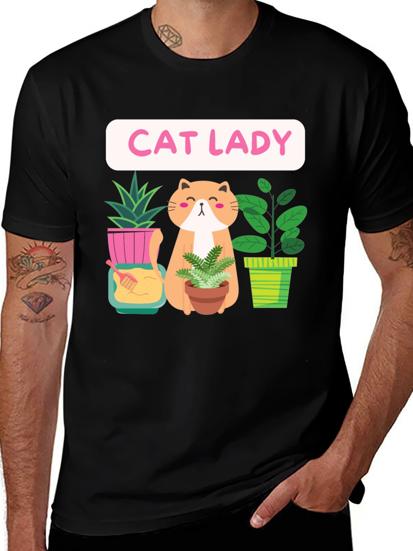 Cat Lady Plant Lover Graphic Tee