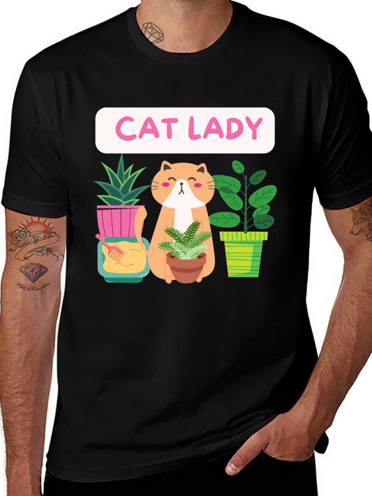 Cat Lady Plant Lover Graphic Tee
