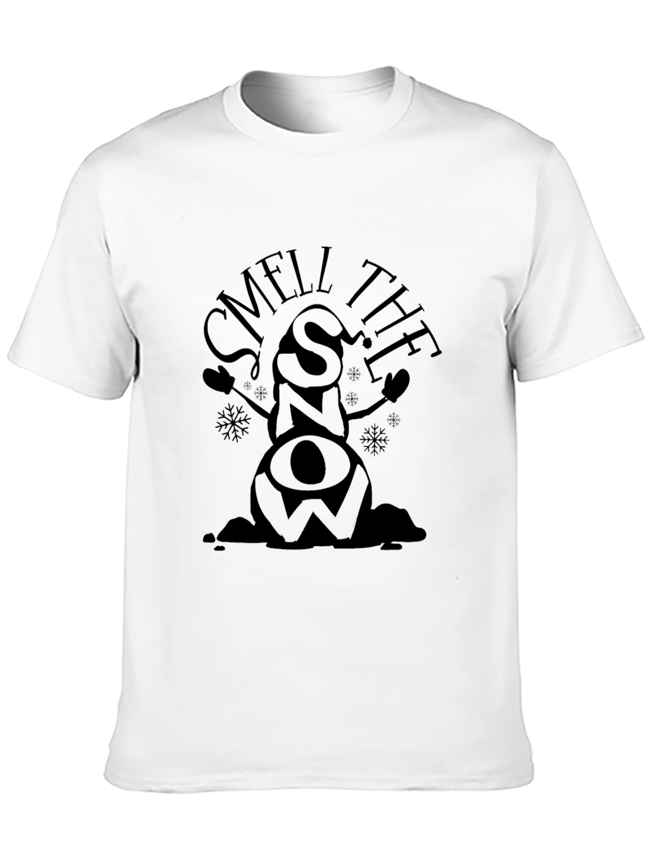 Smell the Snow Black Graphic T-Shirt