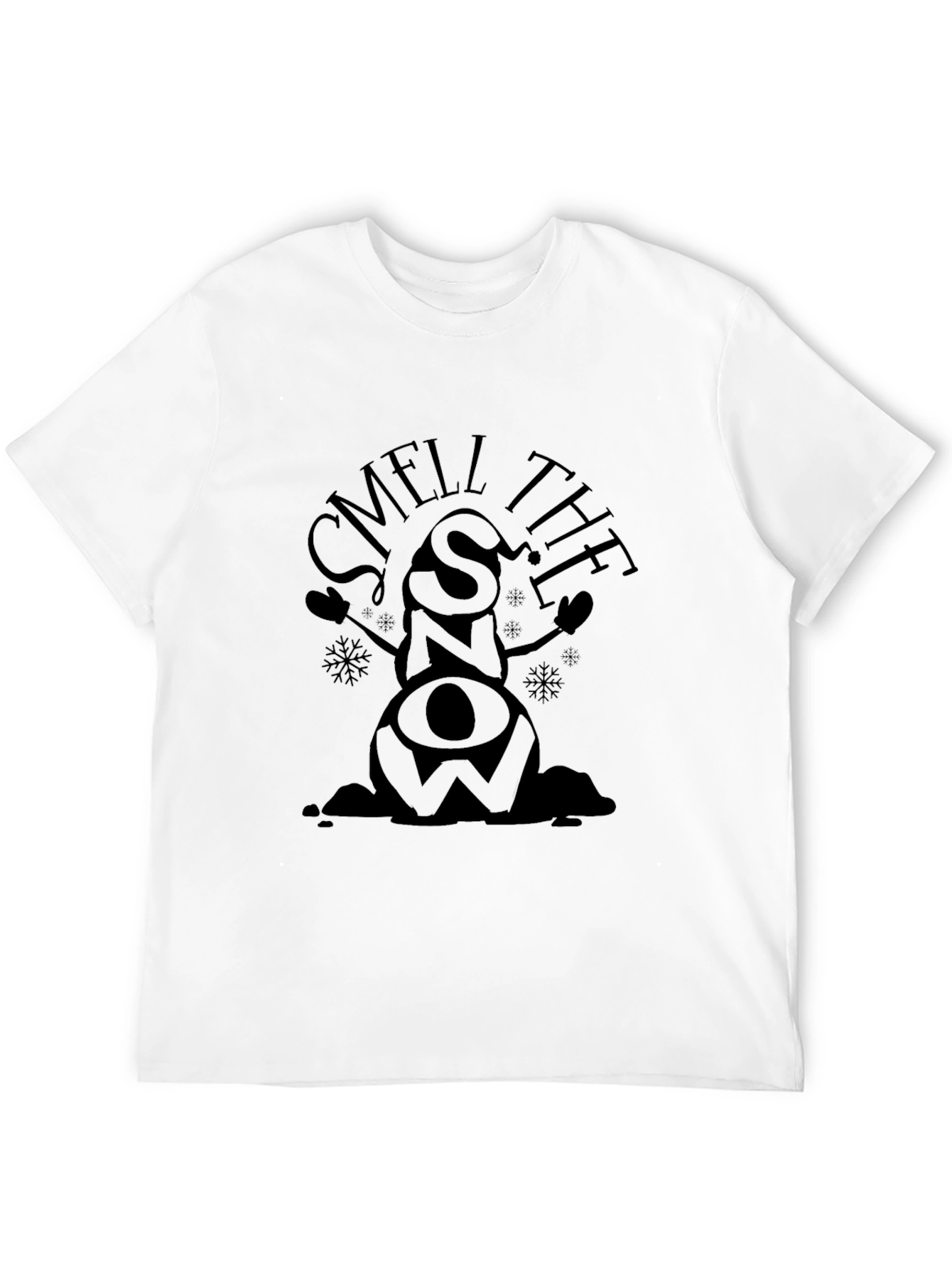 Smell the Snow Black Graphic T-Shirt