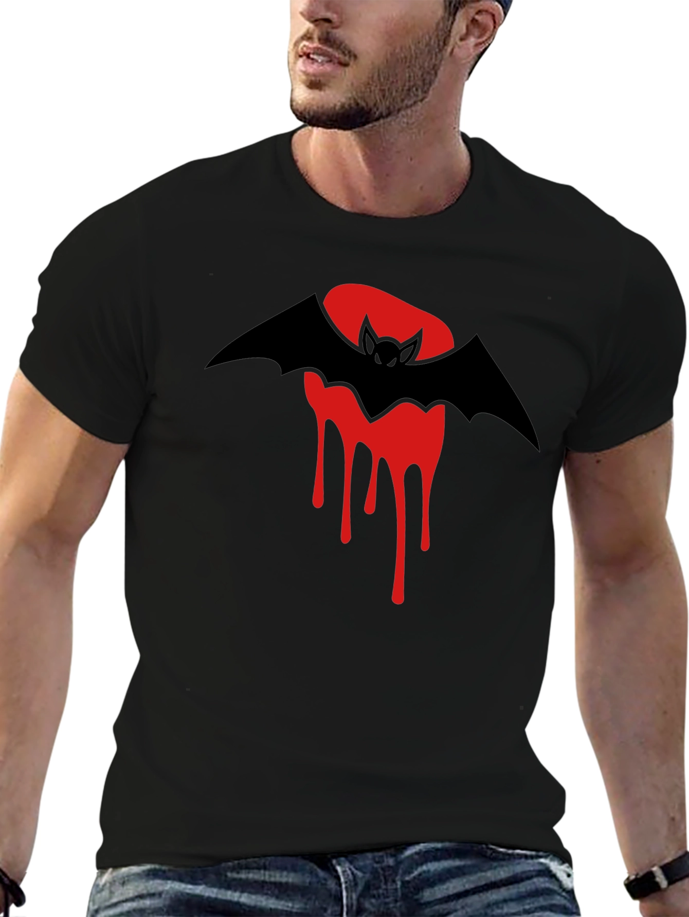 Bat & Blood Moon Graphic T-Shirt