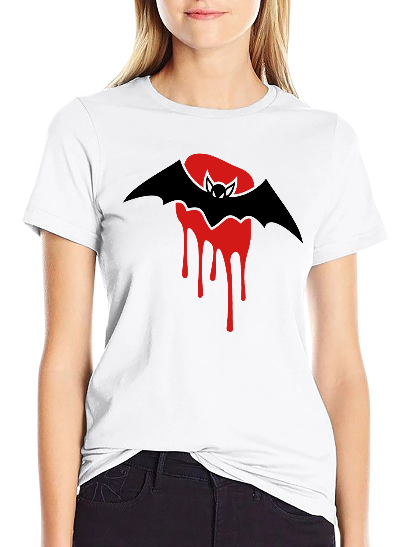 Bat & Blood Moon Graphic T-Shirt