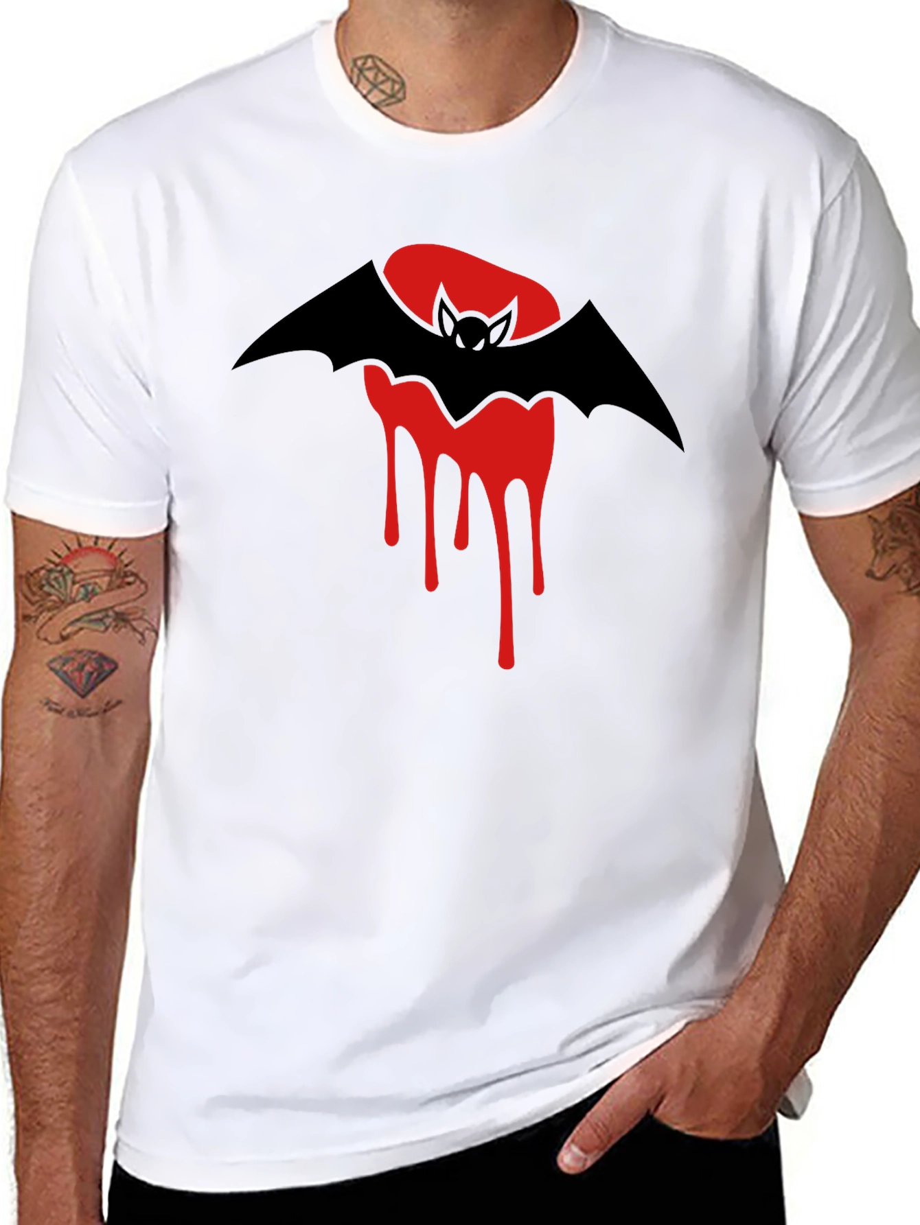 Bat & Blood Moon Graphic T-Shirt