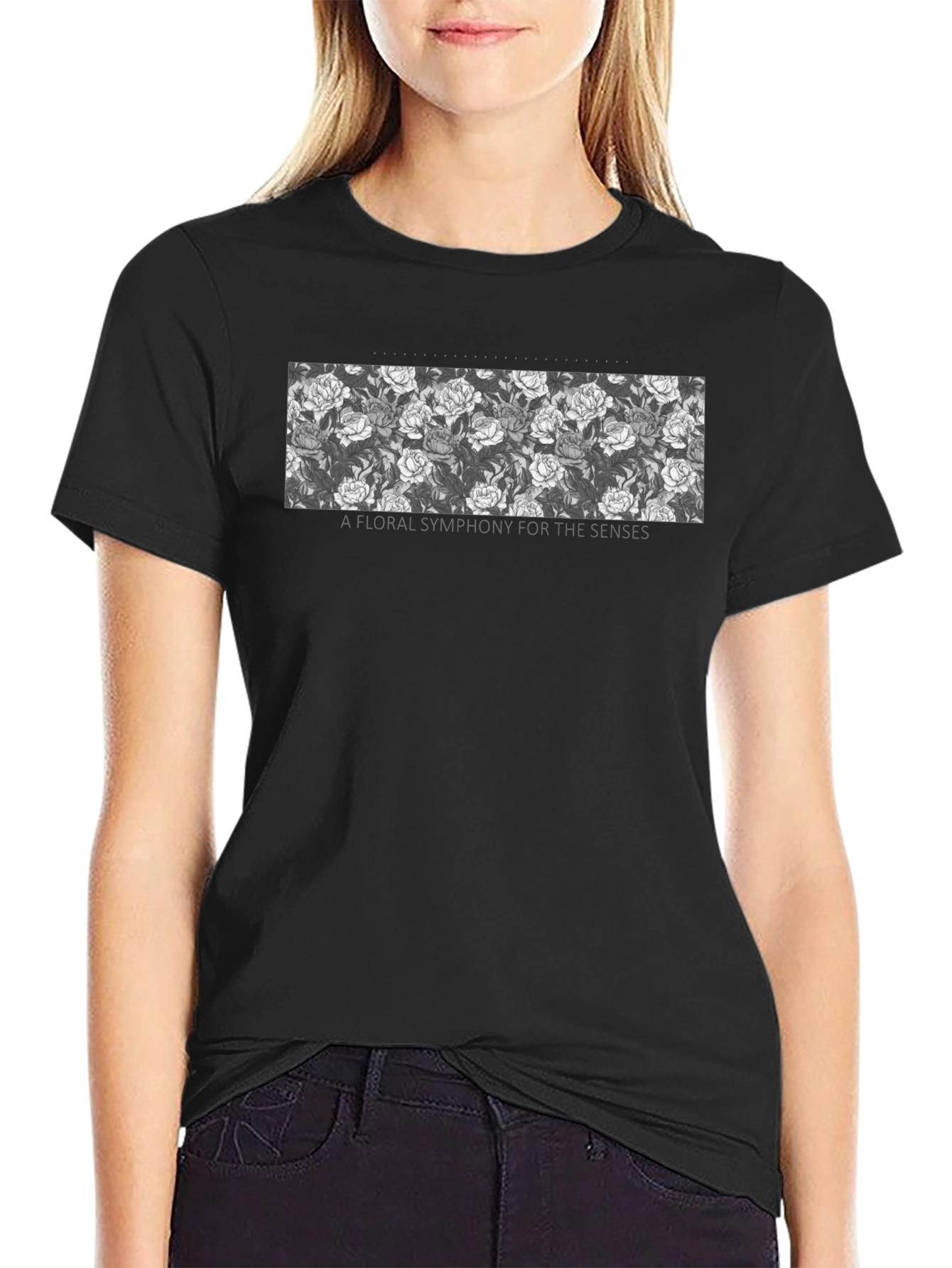 Floral Symphony Tee - Stylish Graphic Print