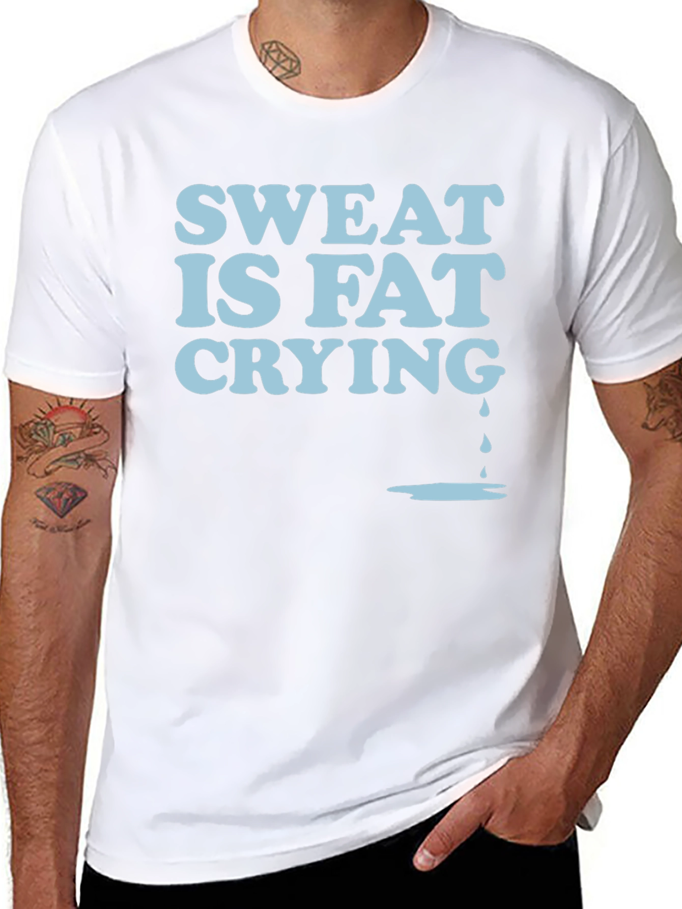 Sweat Is Fat Crying Graphic Tee