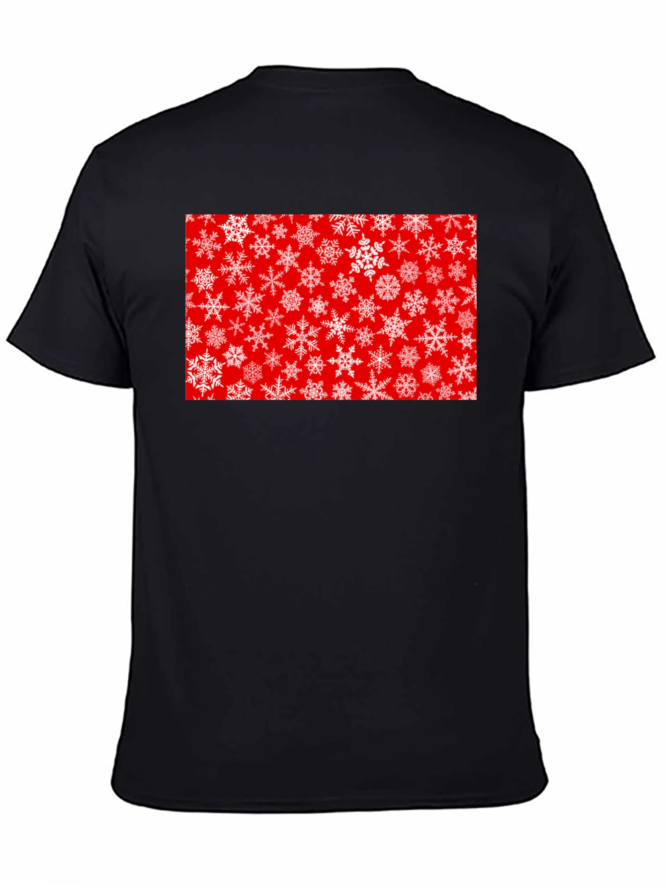 Festive Snowflake Graphic Tee - Red Holiday Shirt