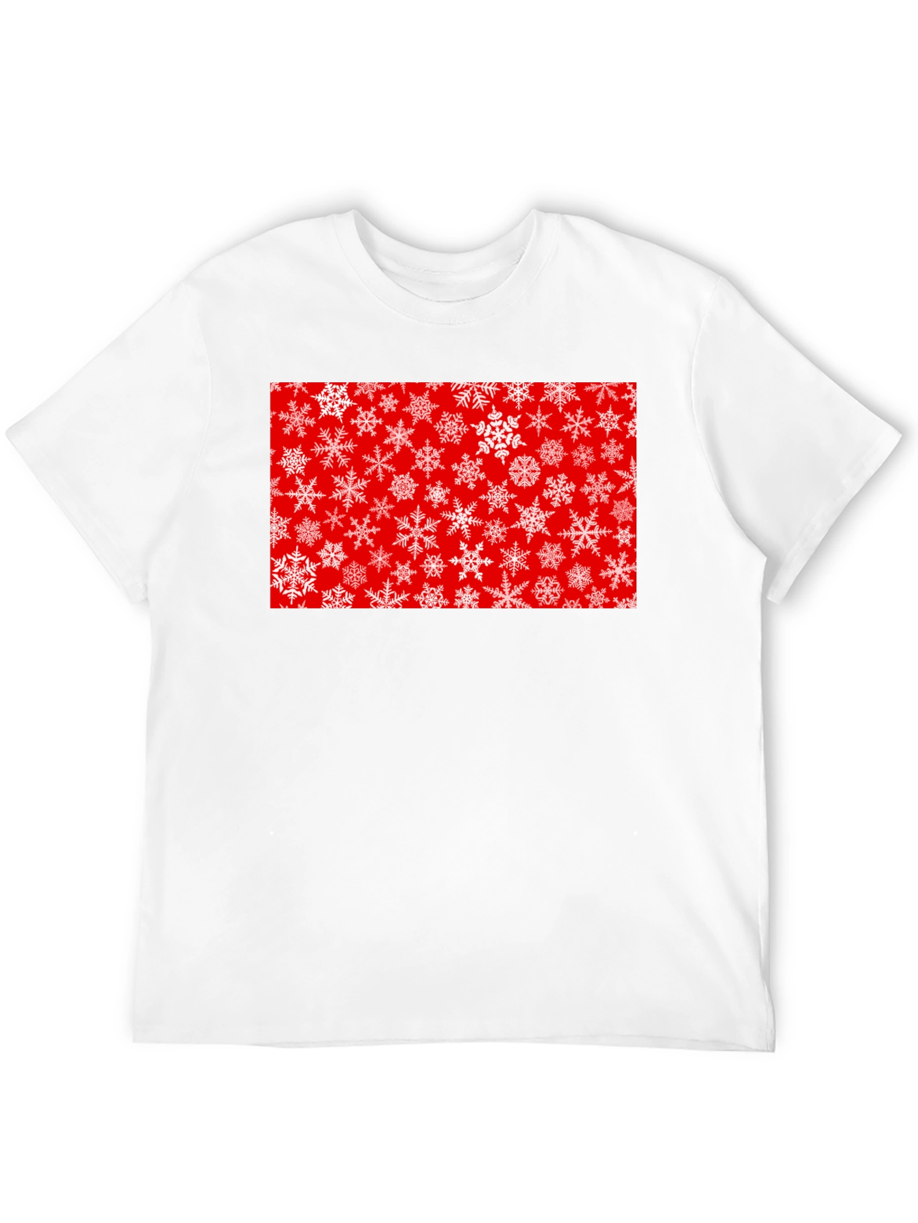 Festive Snowflake Graphic Tee - Red Holiday Shirt