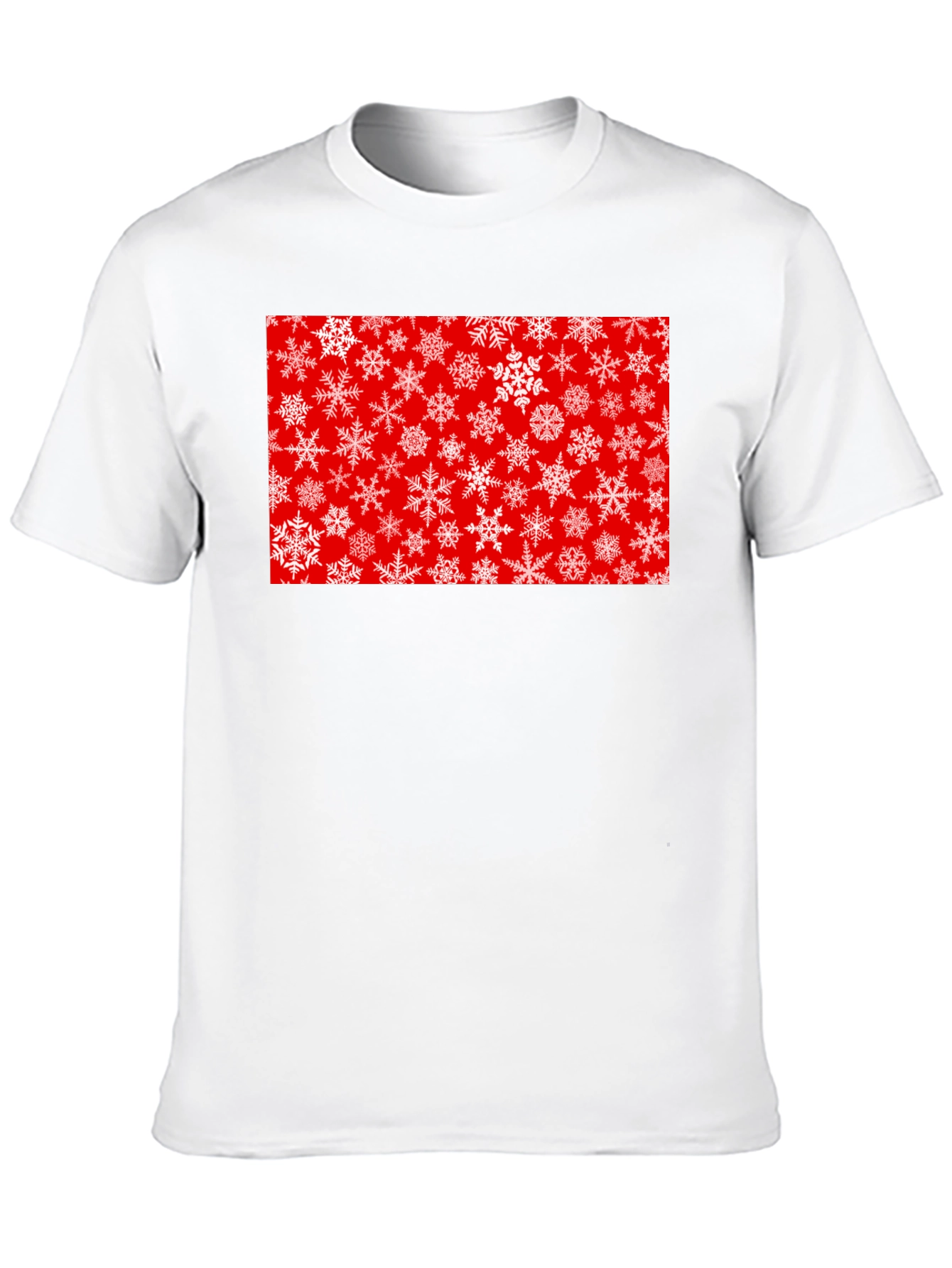 Festive Snowflake Graphic Tee - Red Holiday Shirt