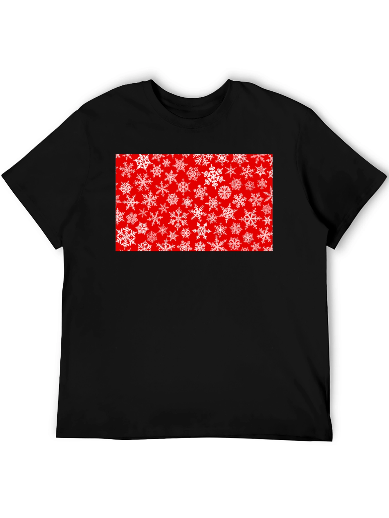 Festive Snowflake Graphic Tee - Red Holiday Shirt