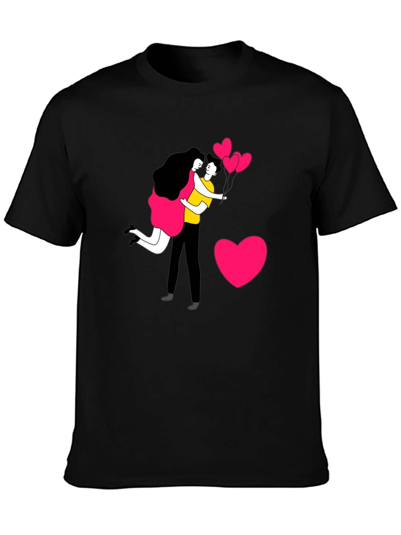 Romantic Couple Graphic Print T-Shirt