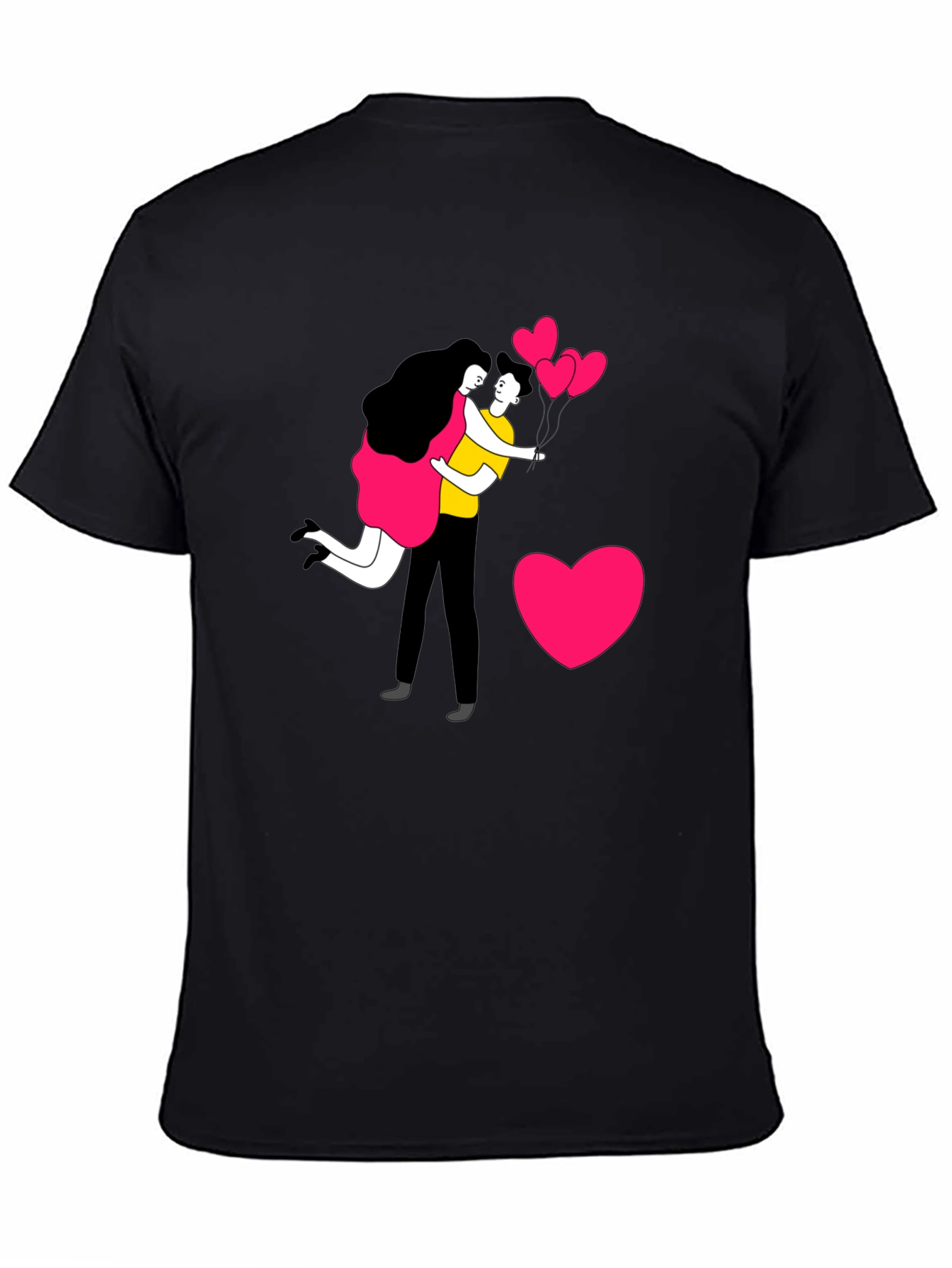 Romantic Couple Graphic Print T-Shirt