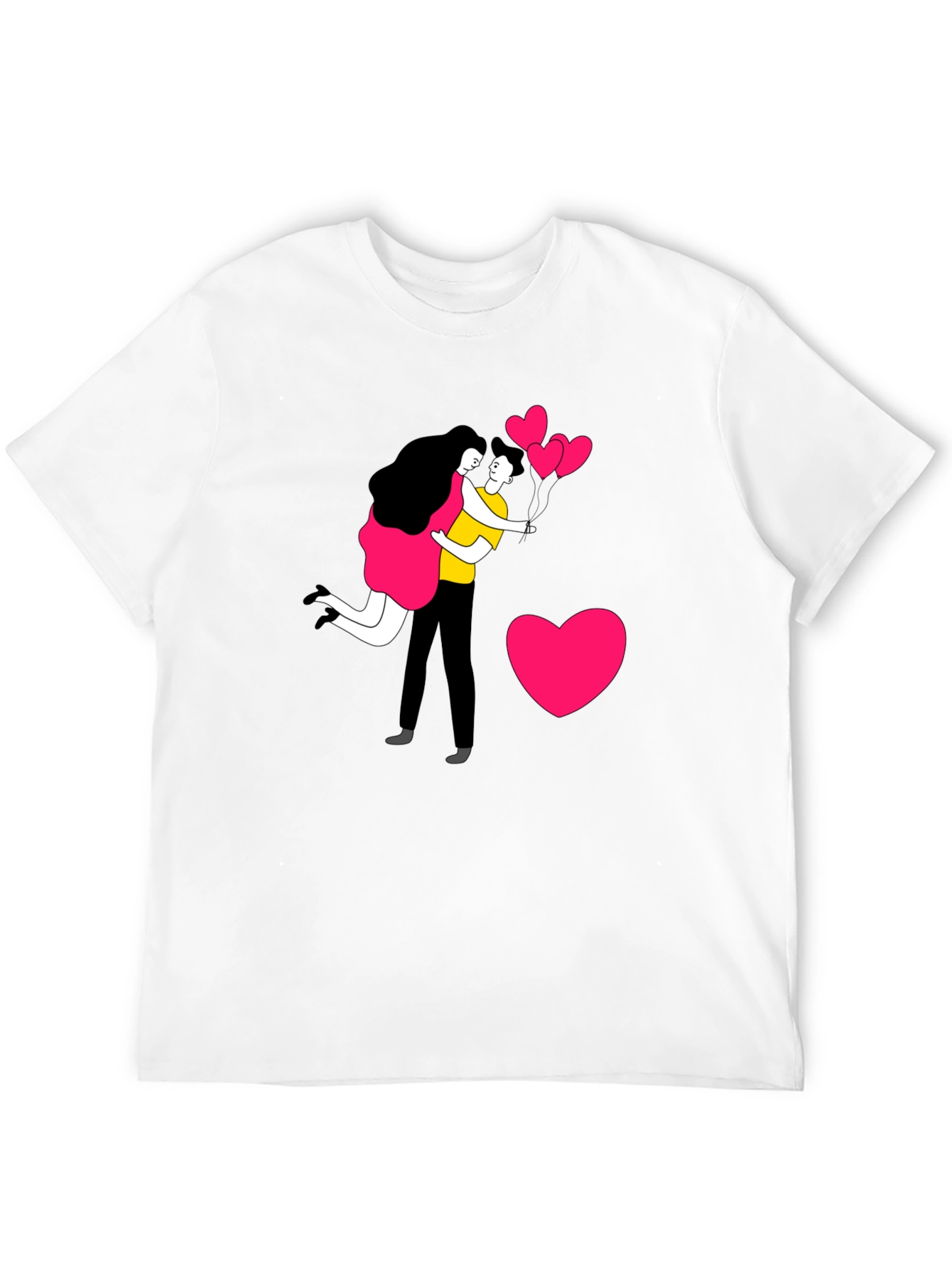 Romantic Couple Graphic Print T-Shirt