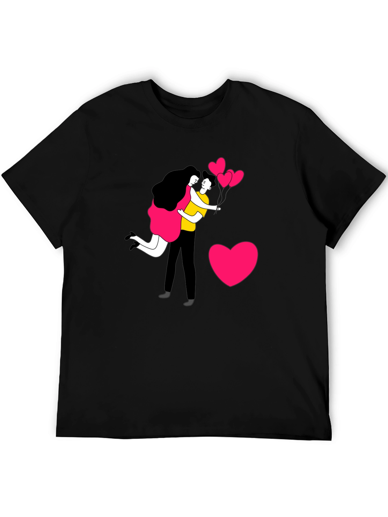 Romantic Couple Graphic Print T-Shirt