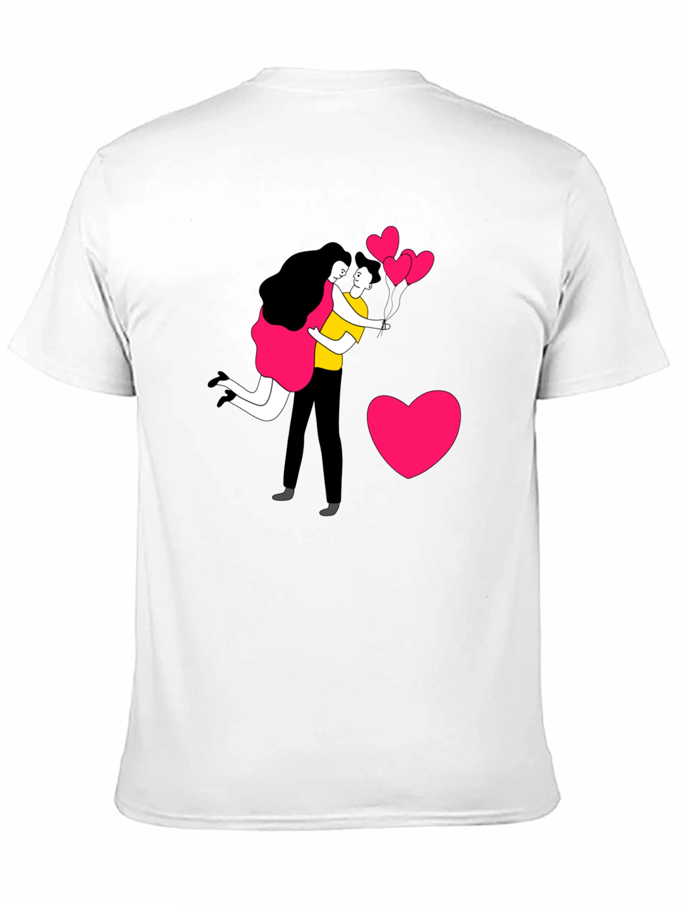 Romantic Couple Graphic Print T-Shirt