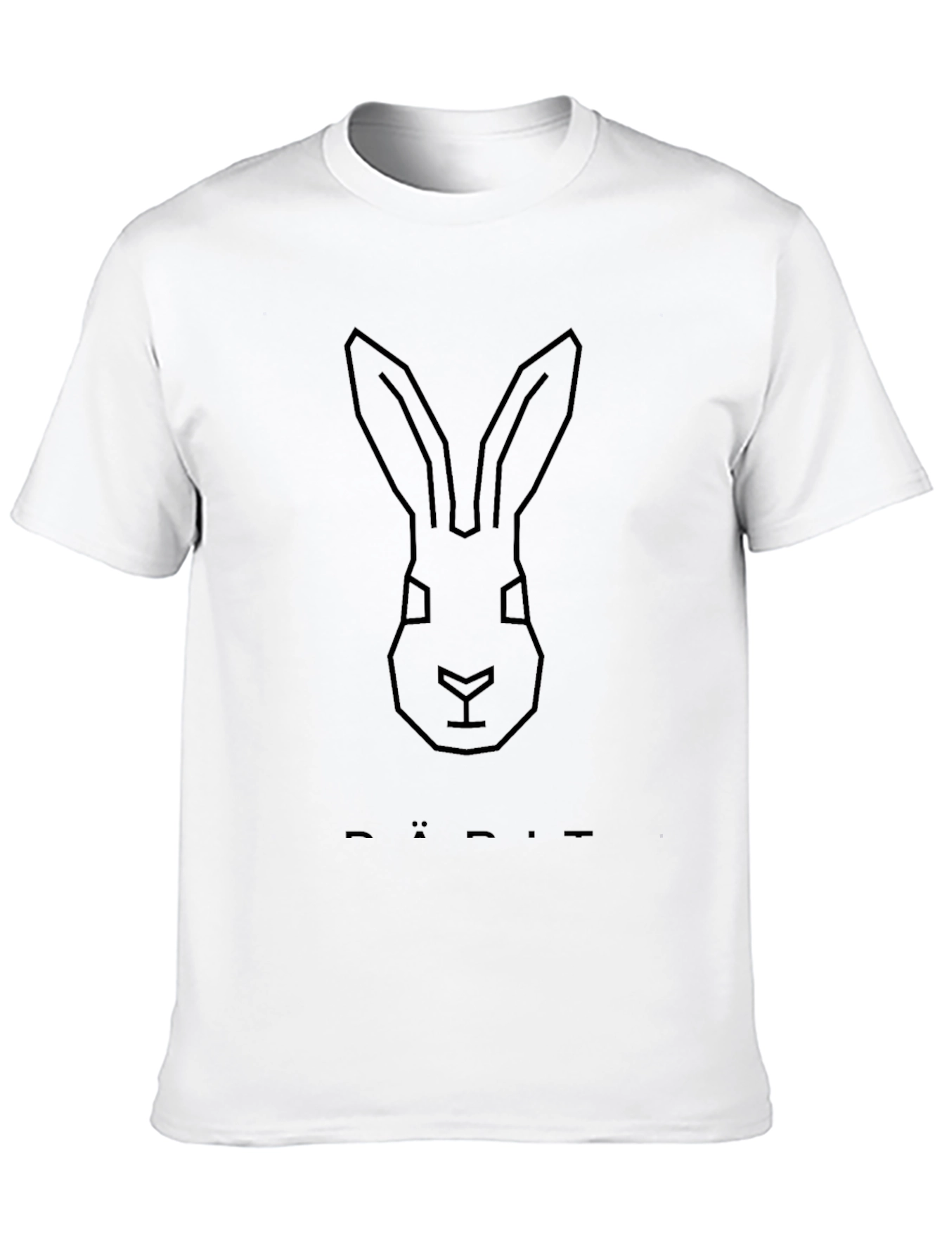 Geometric Rabbit Head Black T-Shirt