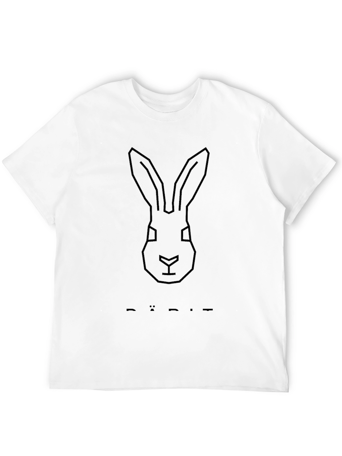 Geometric Rabbit Head Black T-Shirt
