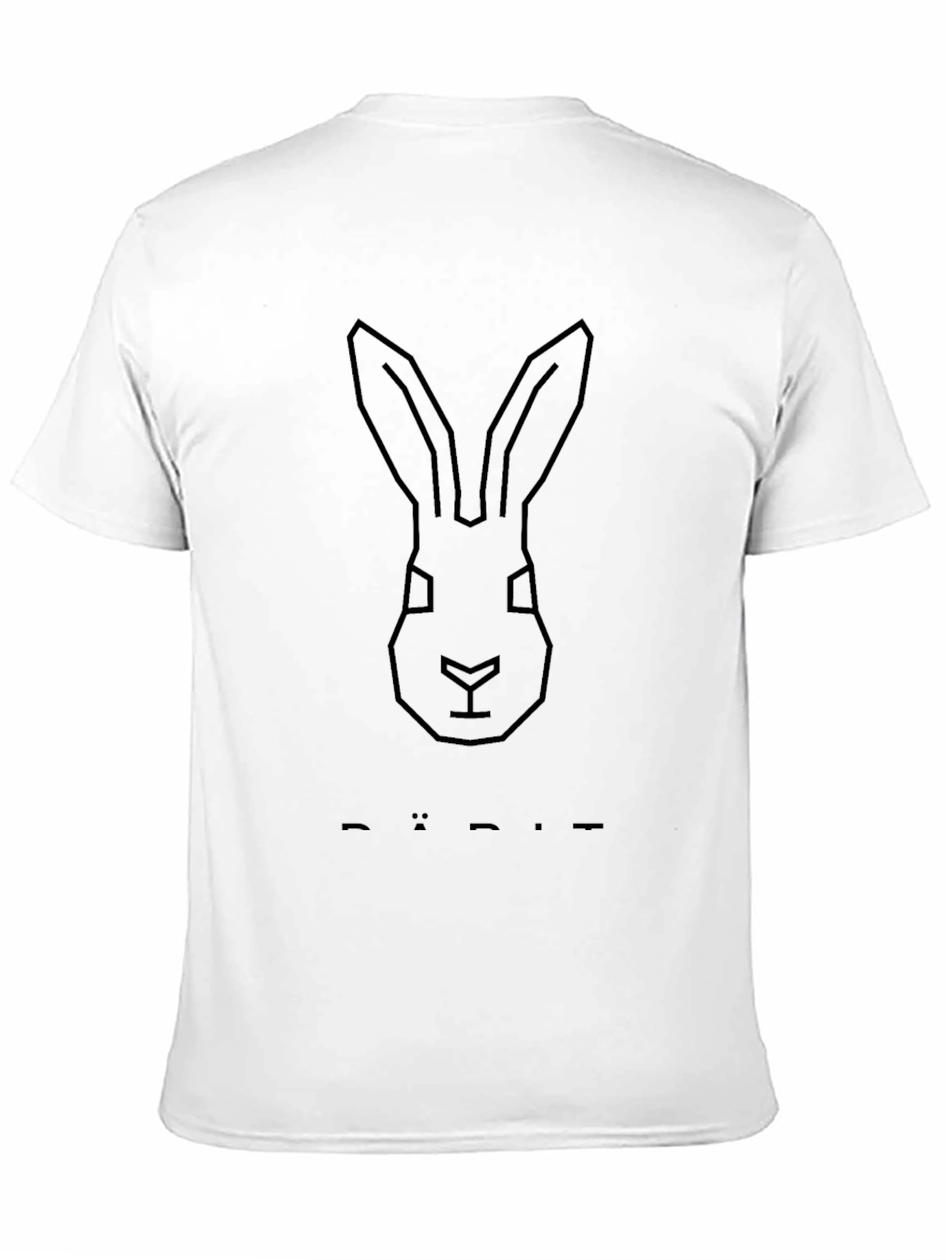 Geometric Rabbit Head Black T-Shirt