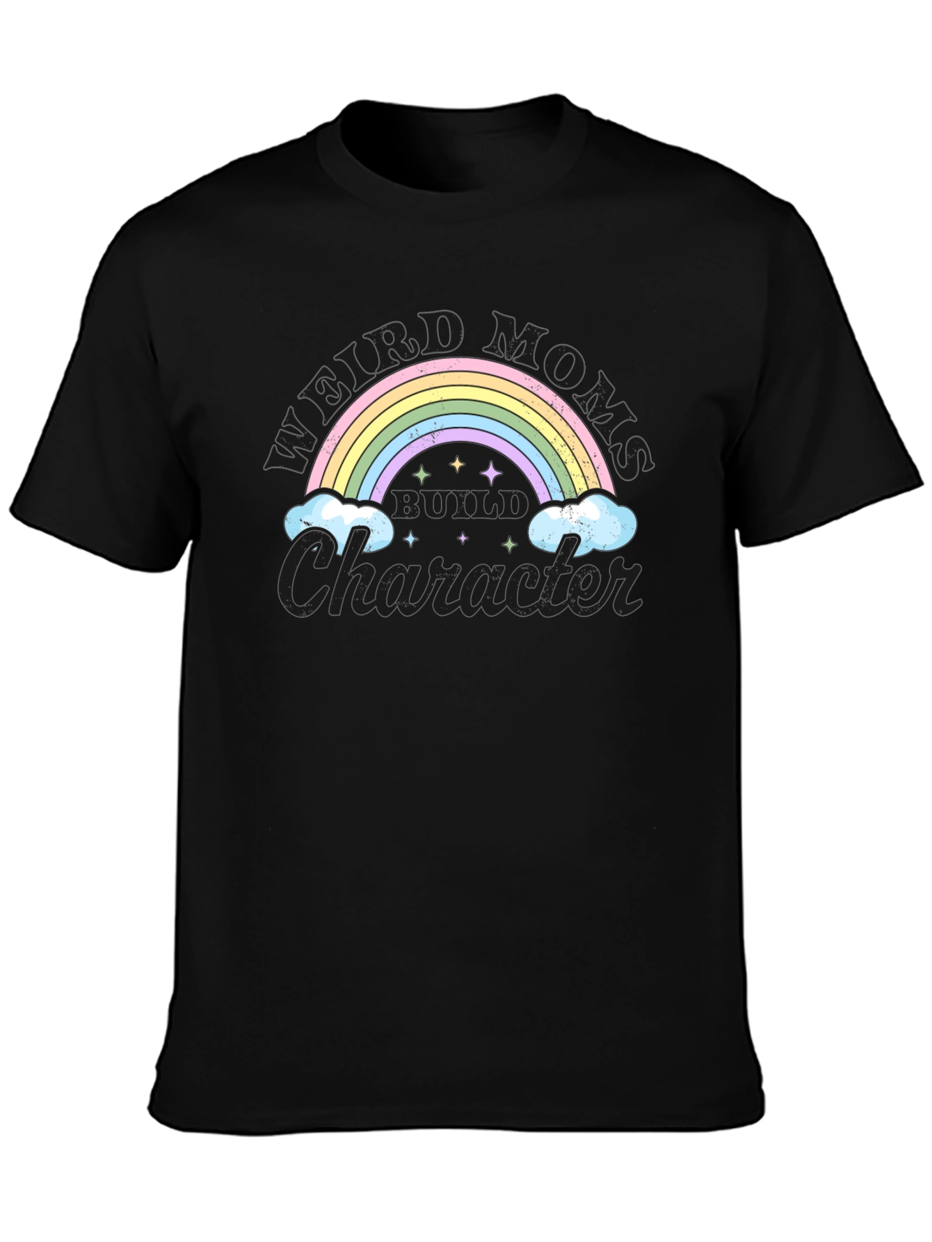 Weird Moms Build Character Rainbow Graphic Tee
