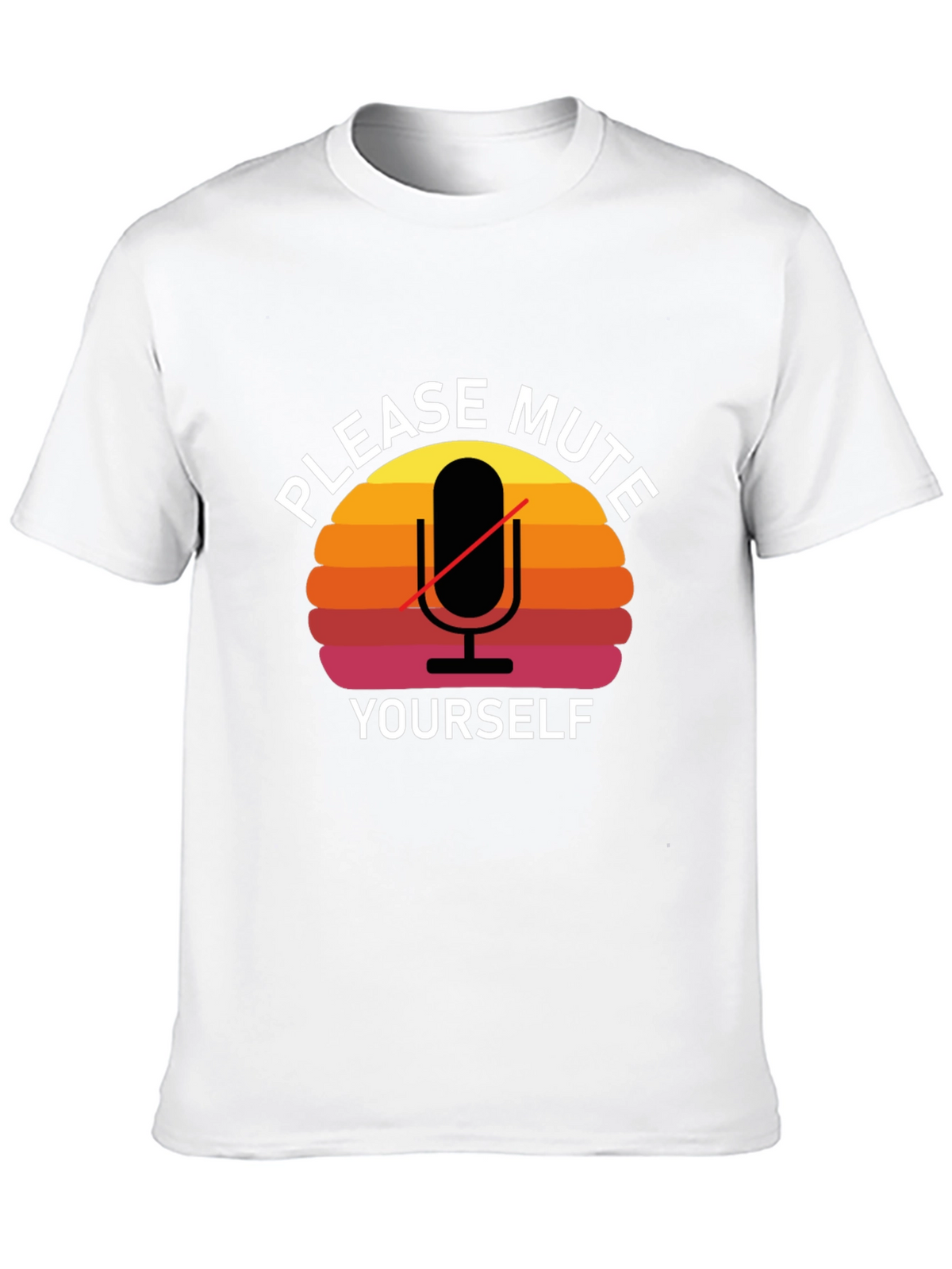 Please Mute Yourself Retro Style Graphic T-Shirt