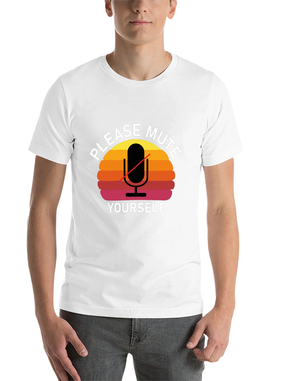 Please Mute Yourself Retro Style Graphic T-Shirt