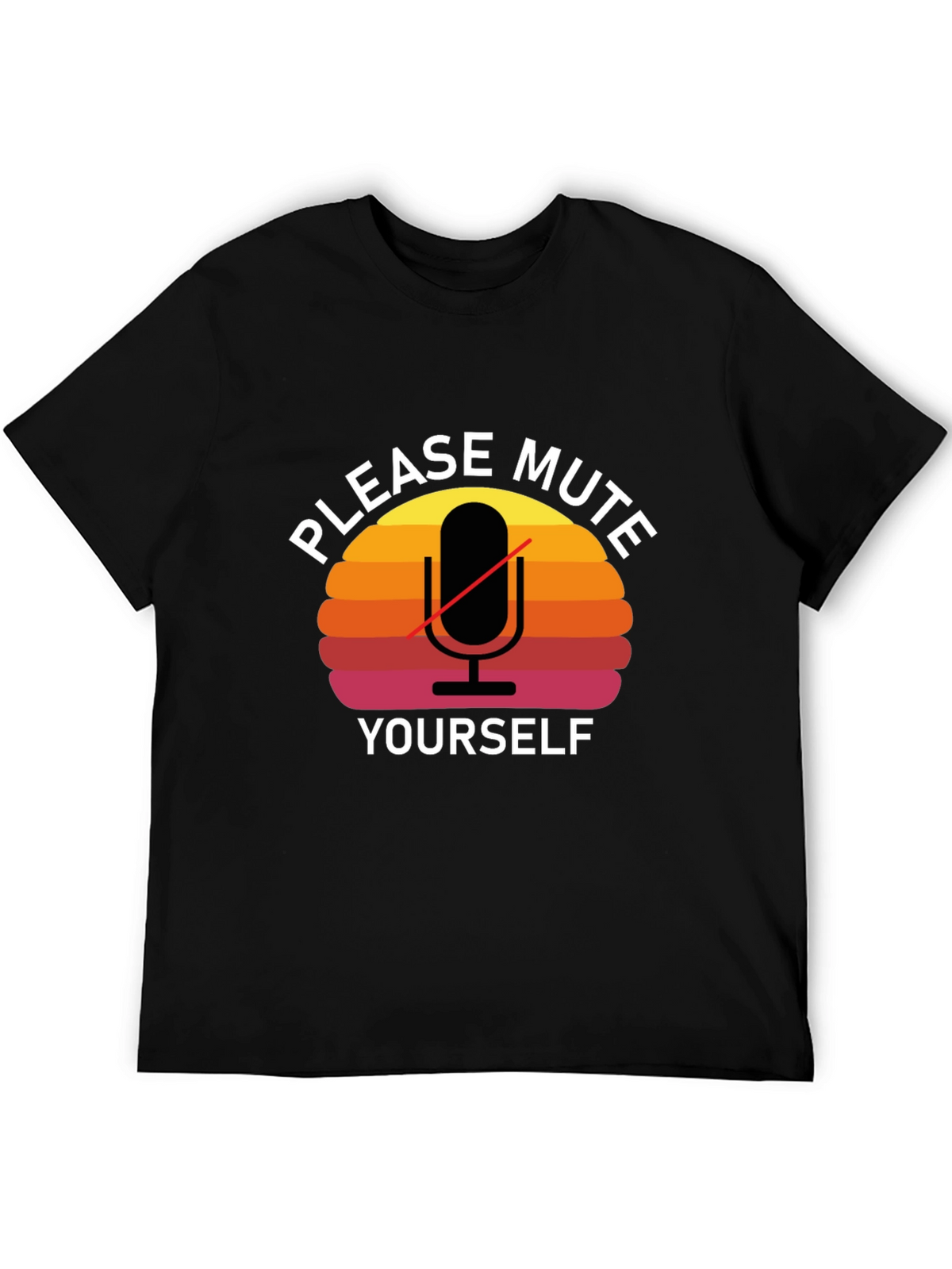 Please Mute Yourself Retro Style Graphic T-Shirt