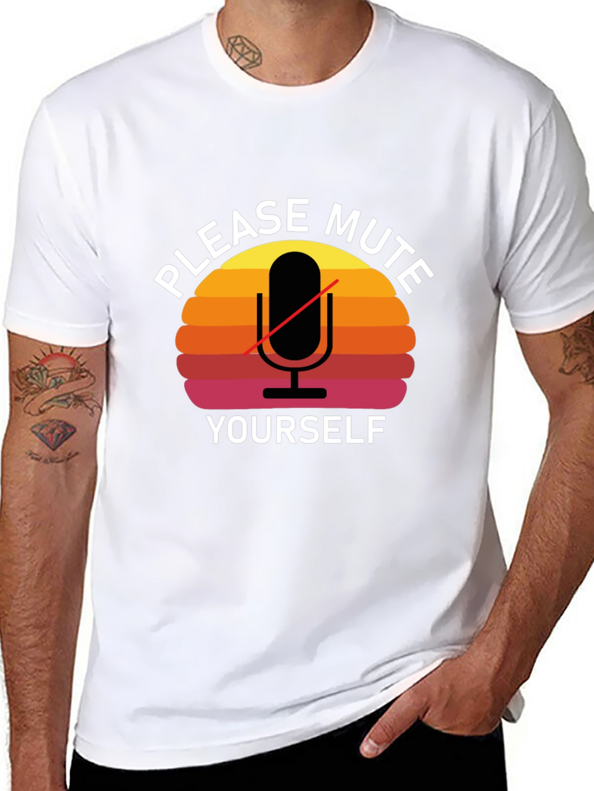 Please Mute Yourself Retro Style Graphic T-Shirt