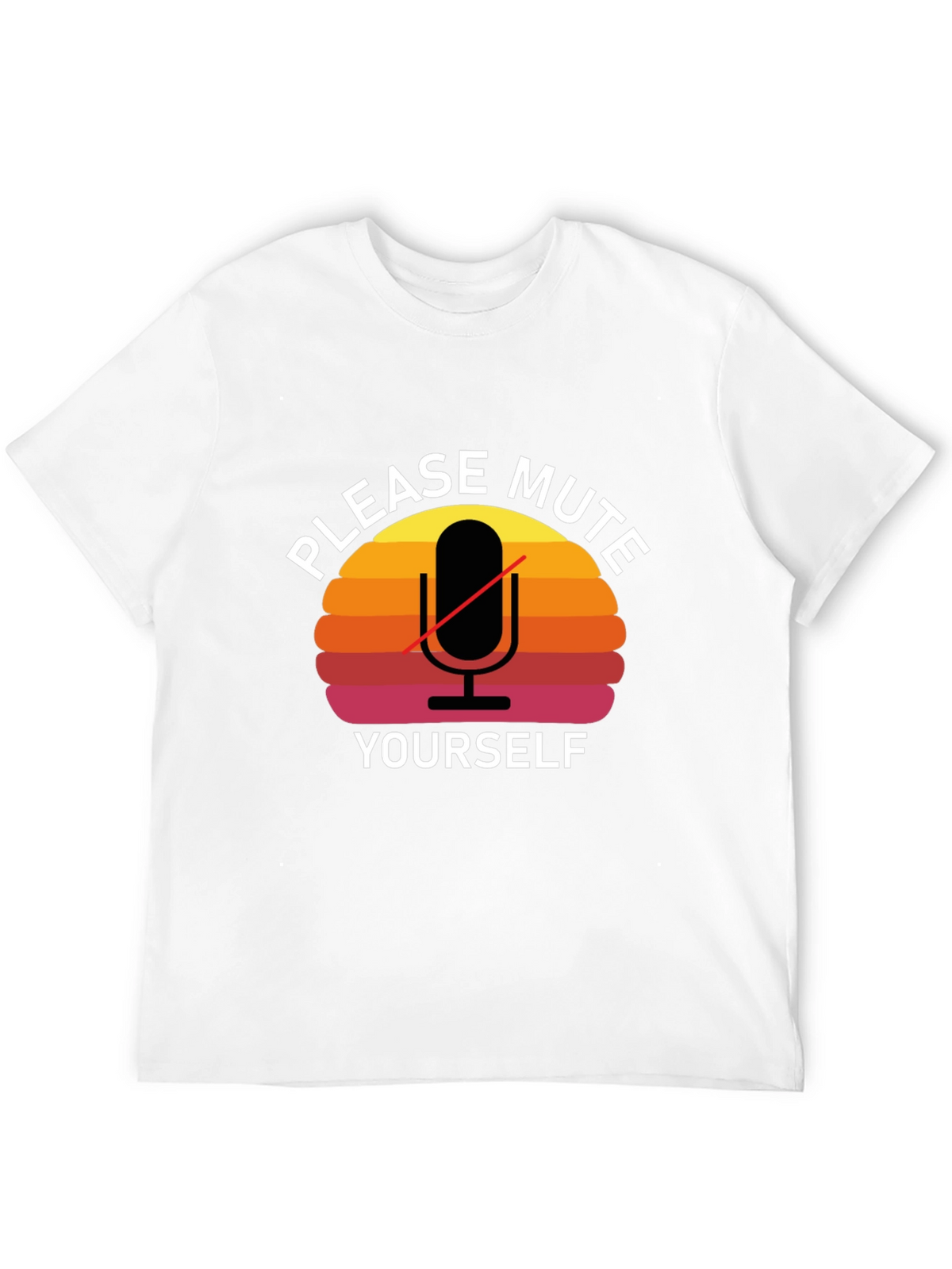 Please Mute Yourself Retro Style Graphic T-Shirt