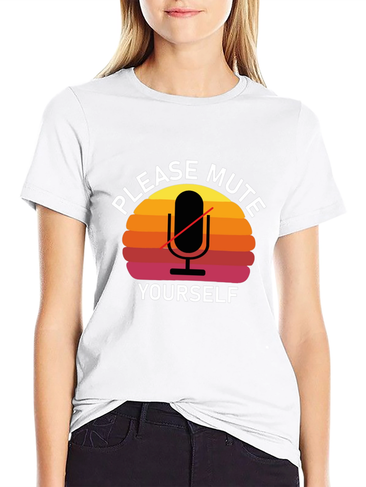 Please Mute Yourself Retro Style Graphic T-Shirt