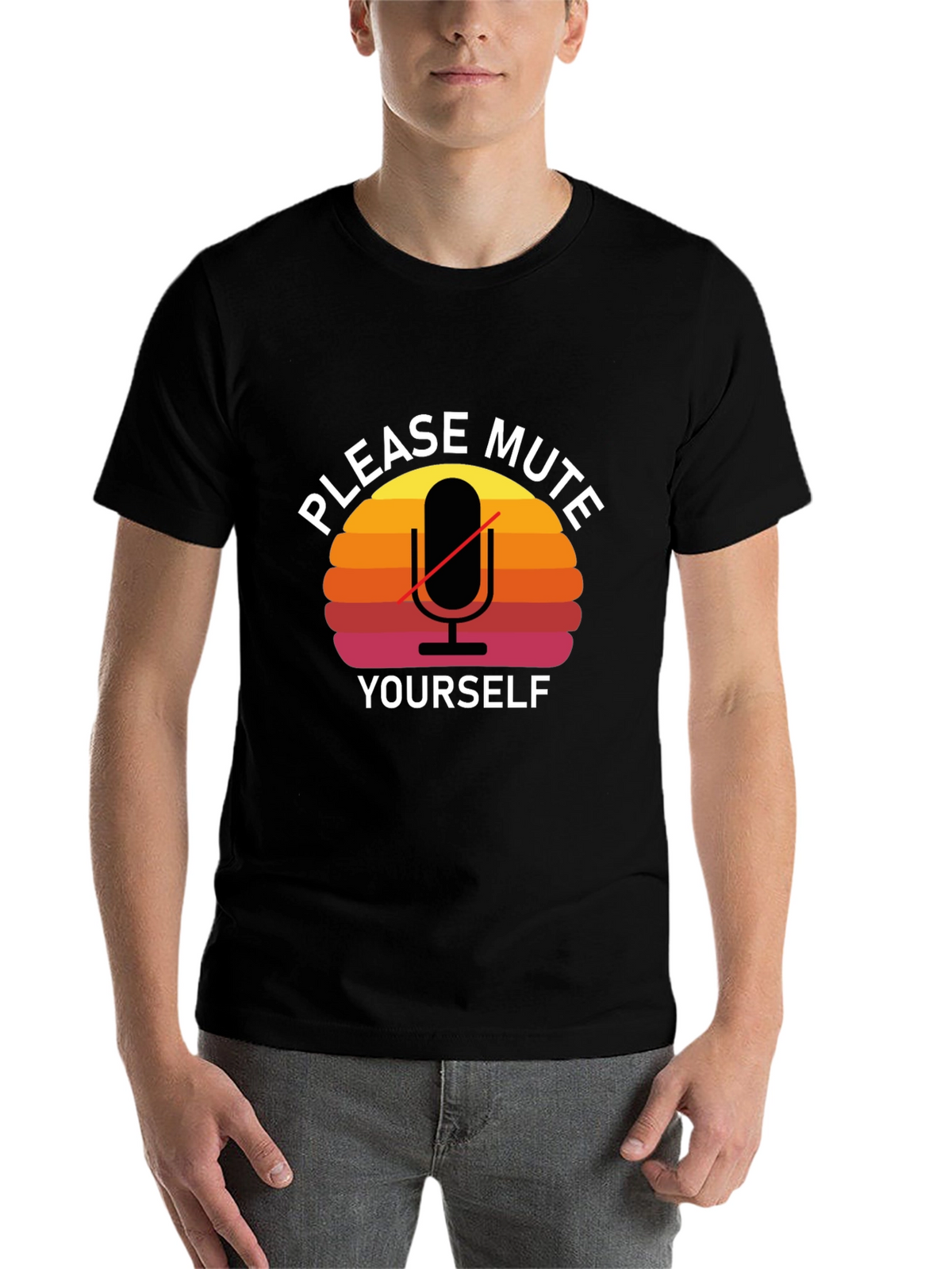 Please Mute Yourself Retro Style Graphic T-Shirt